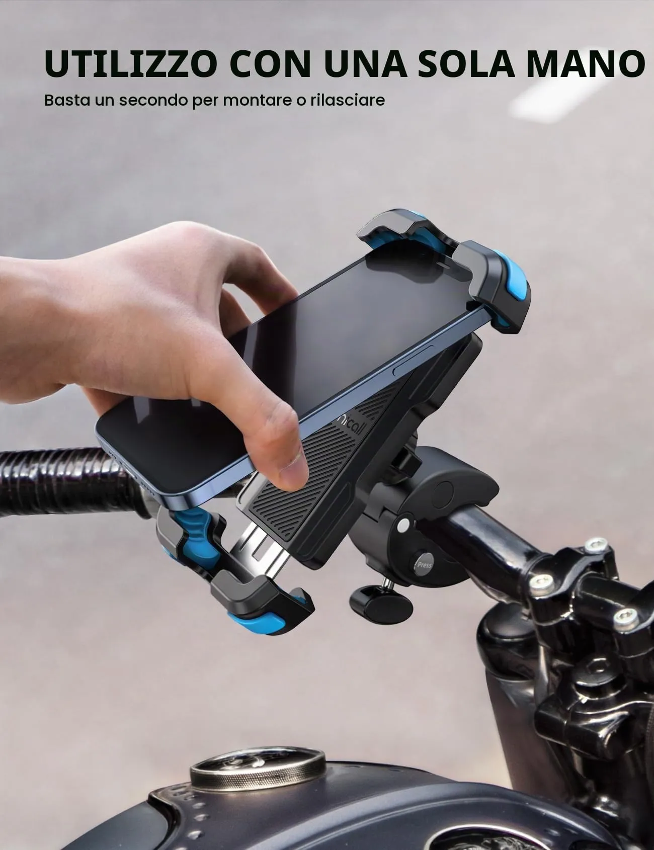 Lamicall Supporto Telefono per Bicicletta e Moto, 4.7-6.8 pollici, Blu - immagine 3