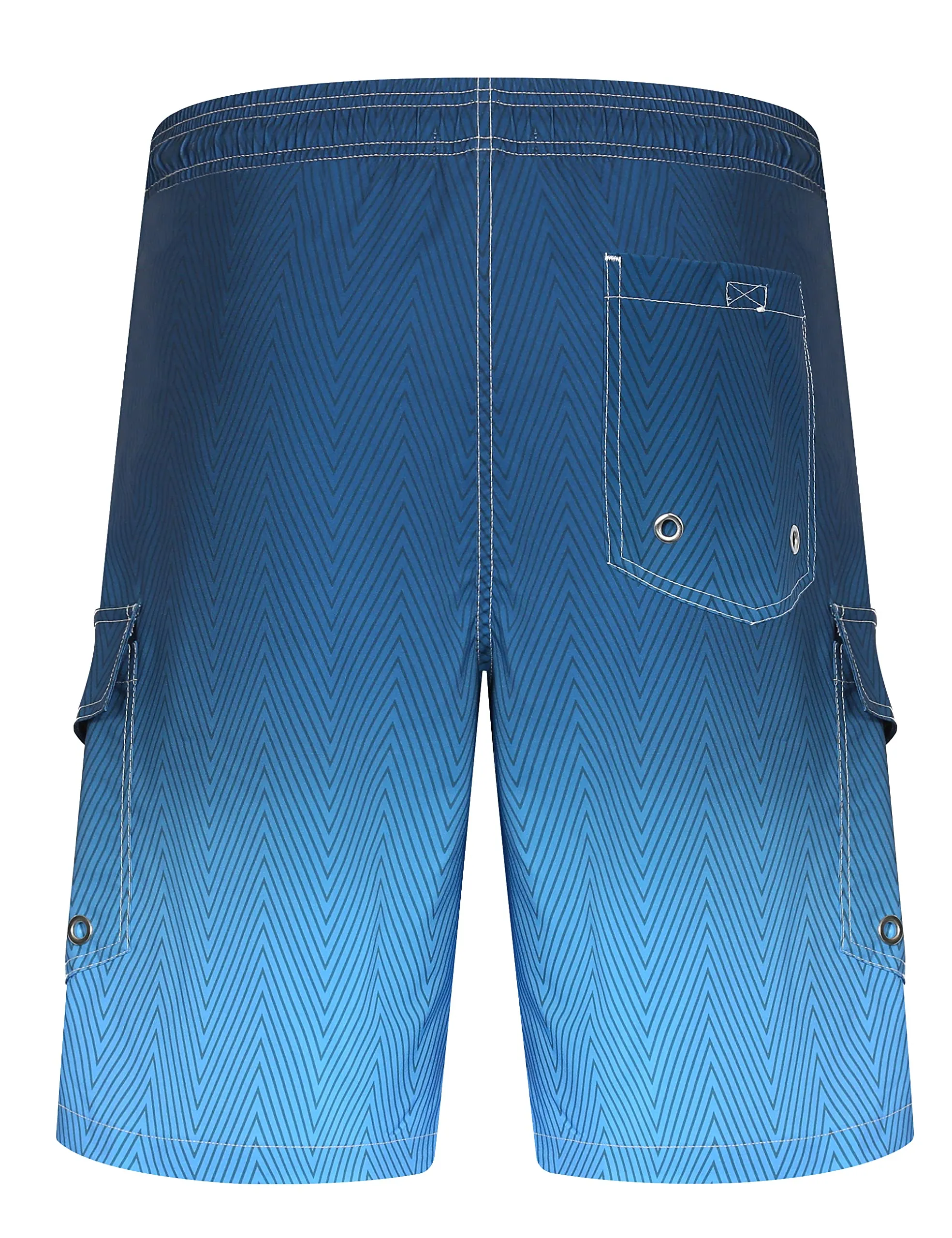 APTRO Pantaloncini da Bagno Uomo Stampa Hawaiana Blu Gradiente MK055 S - immagine 2