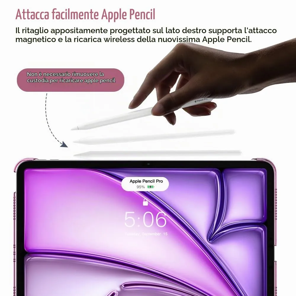 TiMOVO Cover per iPad Air 11" M4/M3/M2, Air 5a/4a Gen 10.9", Rosa Fondente - immagine 3