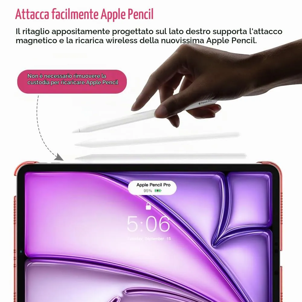 TiMOVO Cover per iPad Air 11" M4/M3/M2, Air 5a/4a Gen 10,9", Rosa Brillante - immagine 3