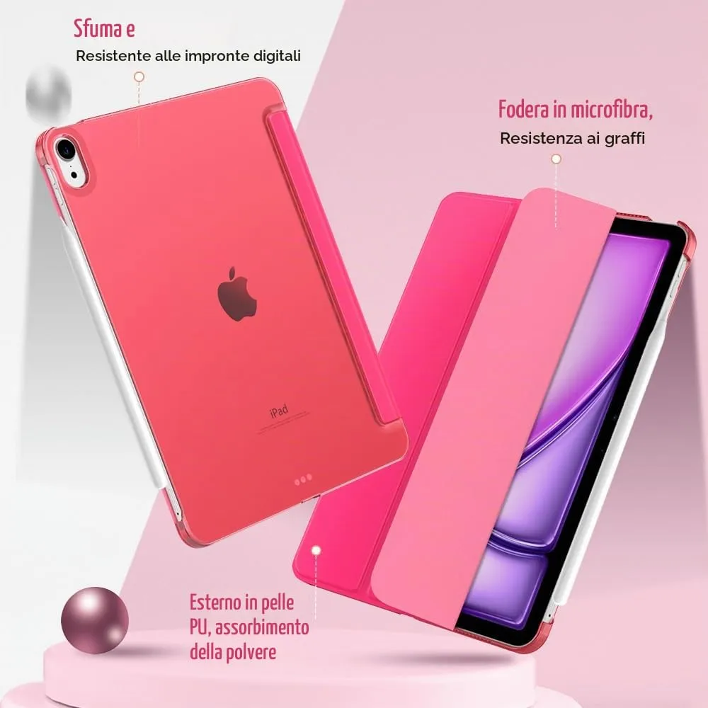 TiMOVO Cover per iPad Air 11" M4/M3/M2, Air 5a/4a Gen 10,9", Rosa Brillante - immagine 4