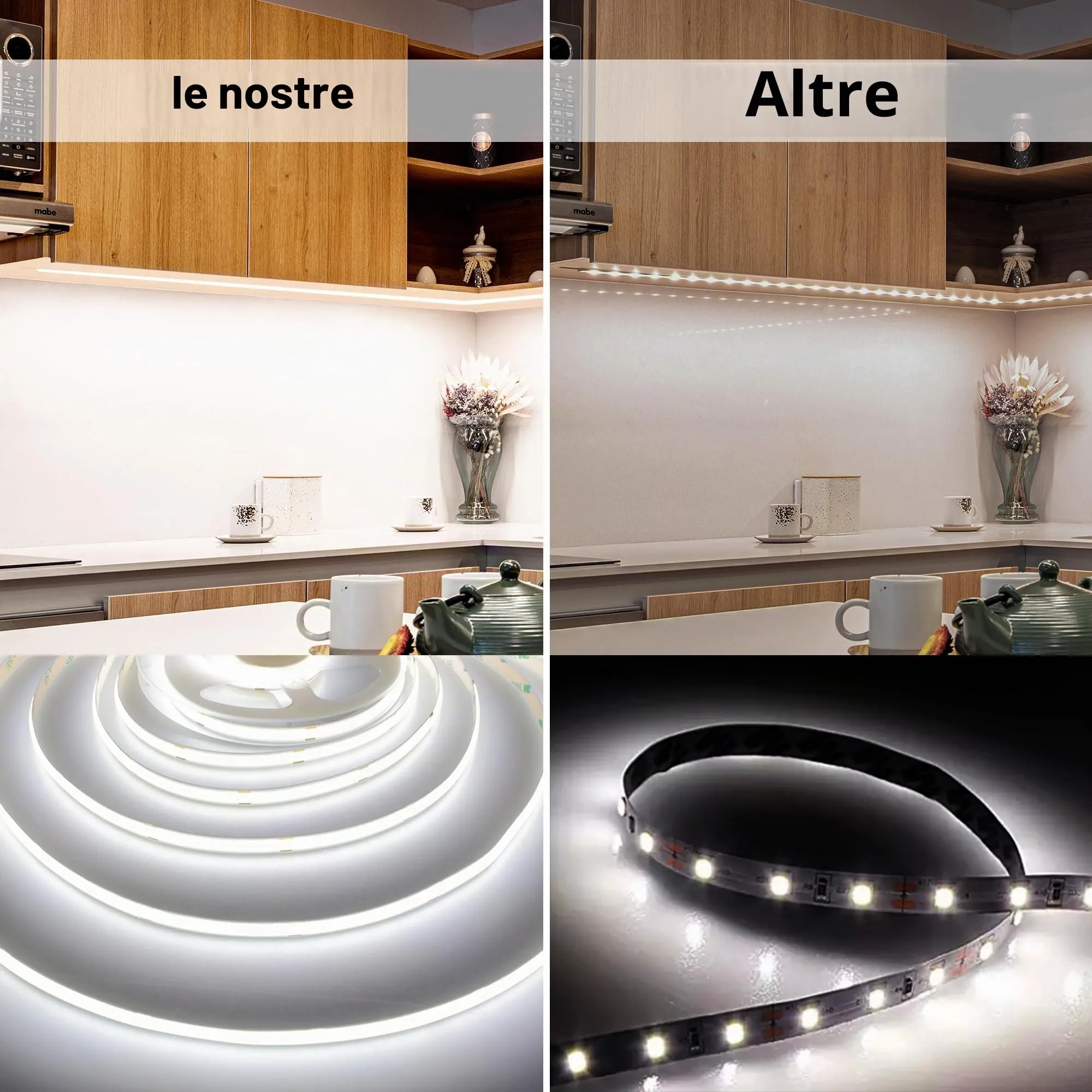 AXMOTUT Striscia LED COB 3m 24V Bianco Freddo 6000K, 320LEDs/m, CRI90+, con Alimentatore e Telecomando RF - immagine 2