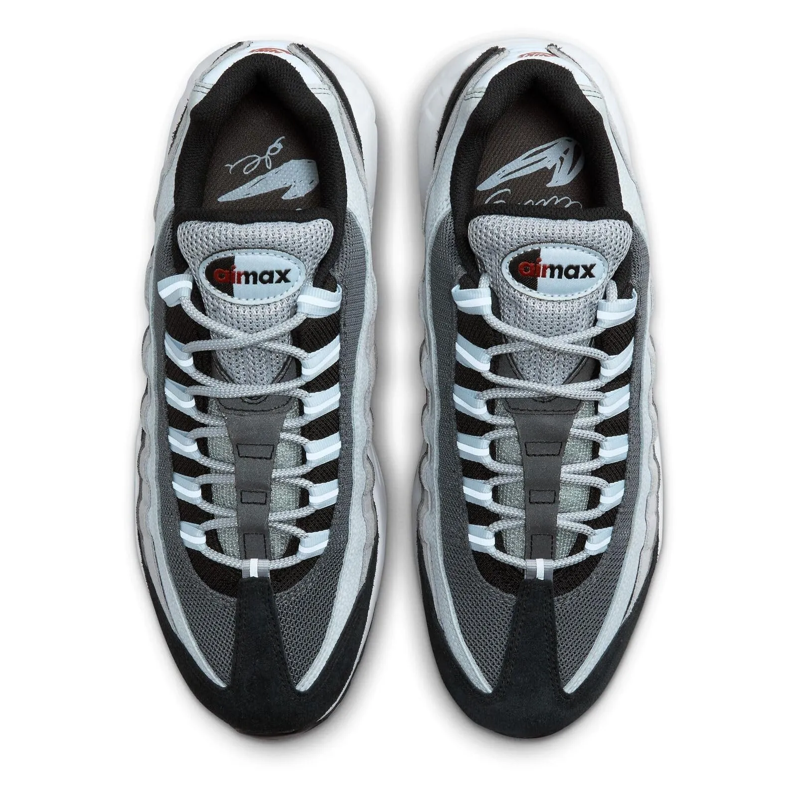 Nike Air Max 95 Men's DM0011-011 Wolf Grey Black Blue Orange - immagine 5