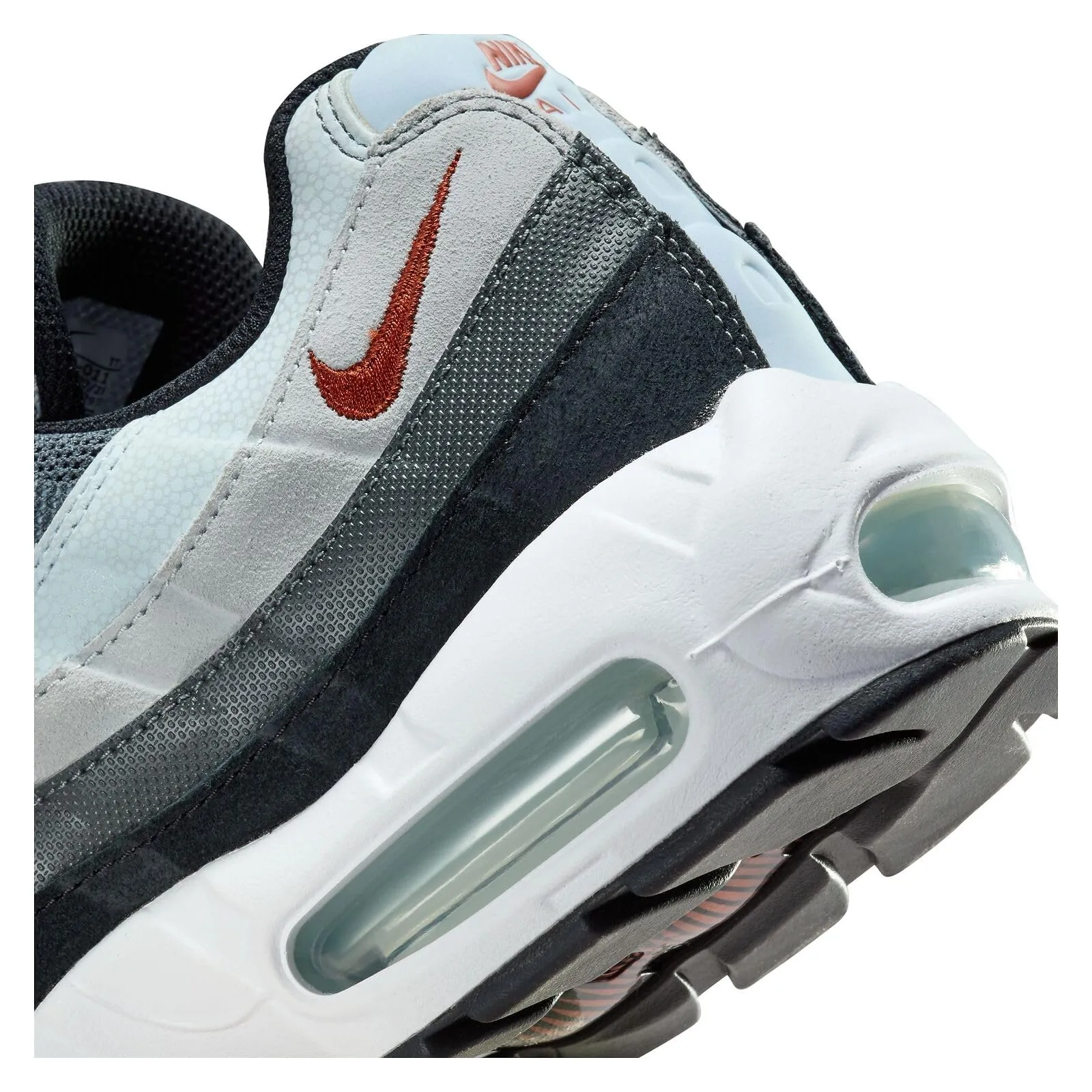 Nike Air Max 95 Men's DM0011-011 Wolf Grey Black Blue Orange - immagine 8