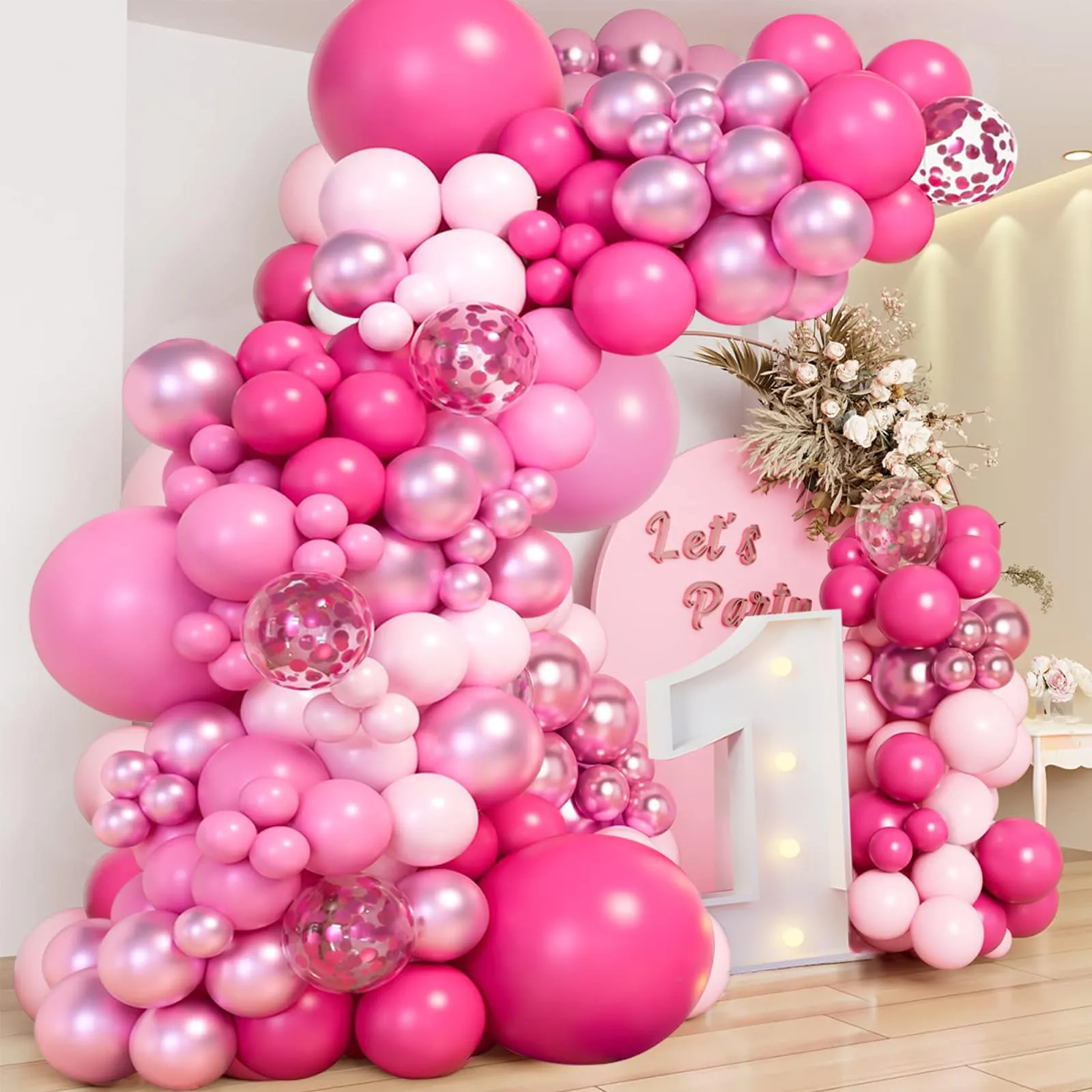 fairymaiden Kit Arco Palloncini Rosa, 115 pezzi - immagine 7