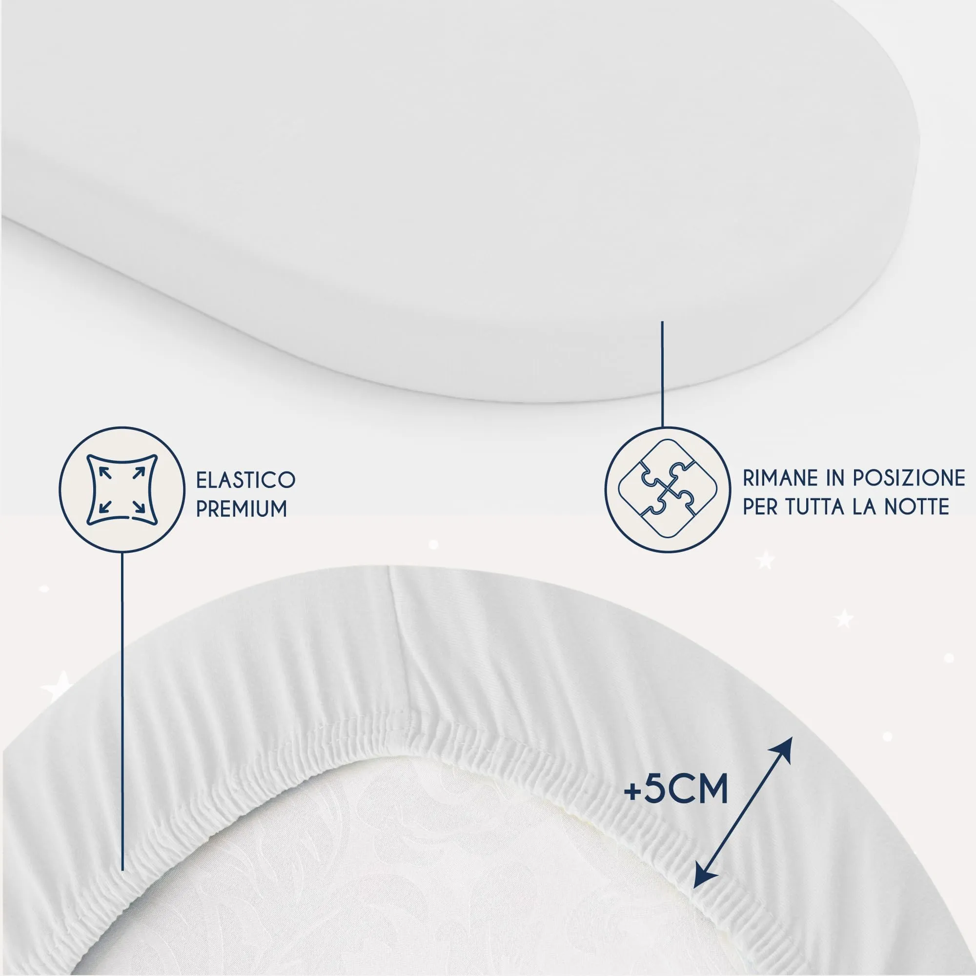 Dreamzie Set 2 Lenzuoli con Angoli in Cotone per Bambini 40x80 Bianco Oeko Tex - immagine 4