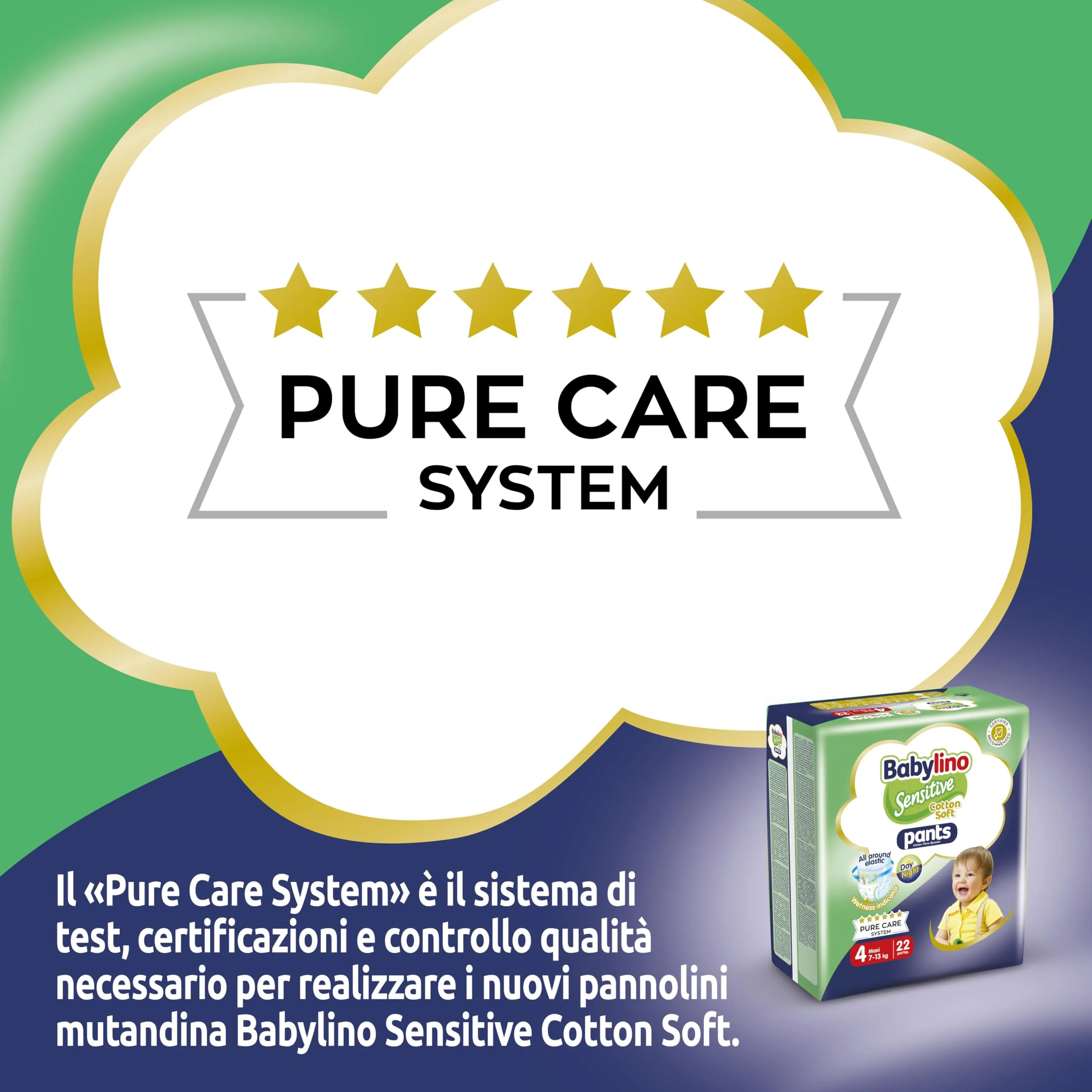 Babylino Sensitive Cotton Soft Pannolini Mutandina Taglia 4, Pants Maxi (7-13kg), 22 Unità - immagine 8