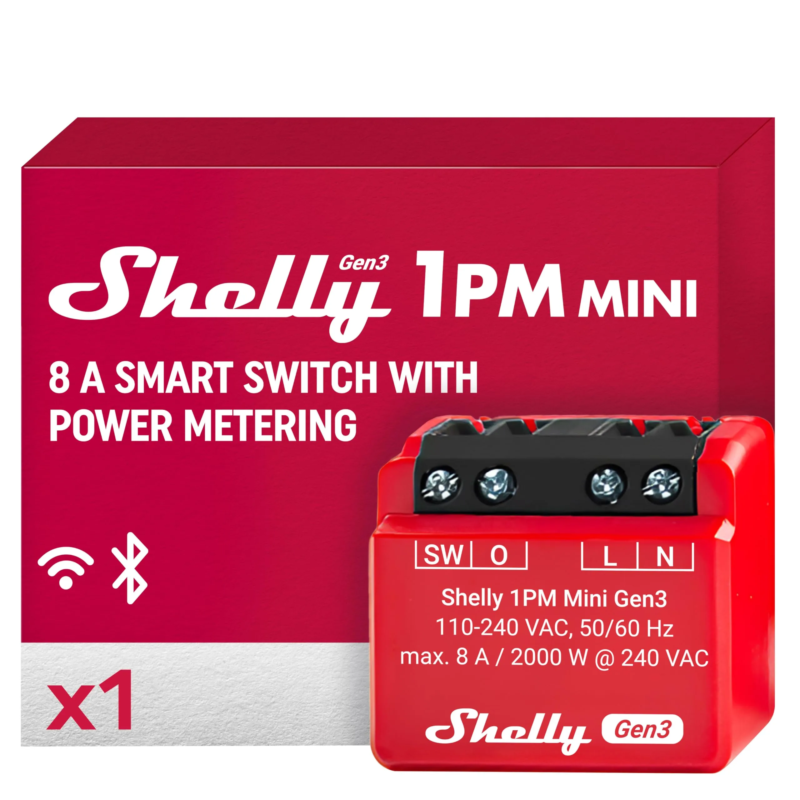 Shelly 1PM Mini Gen3 Smart Switch Relay, WiFi and Bluetooth - immagine 1