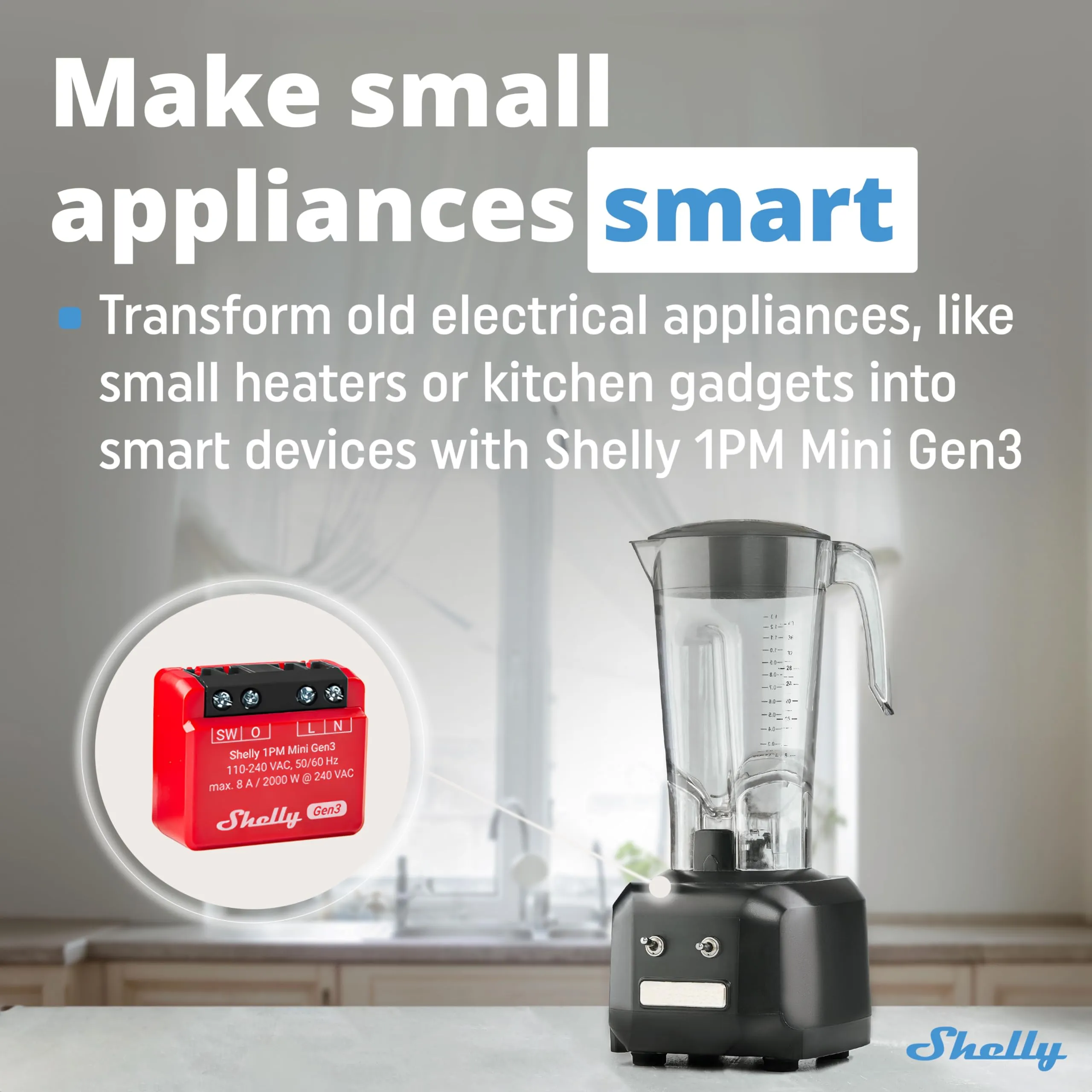 Shelly 1PM Mini Gen3 Smart Switch Relay, WiFi and Bluetooth - immagine 4