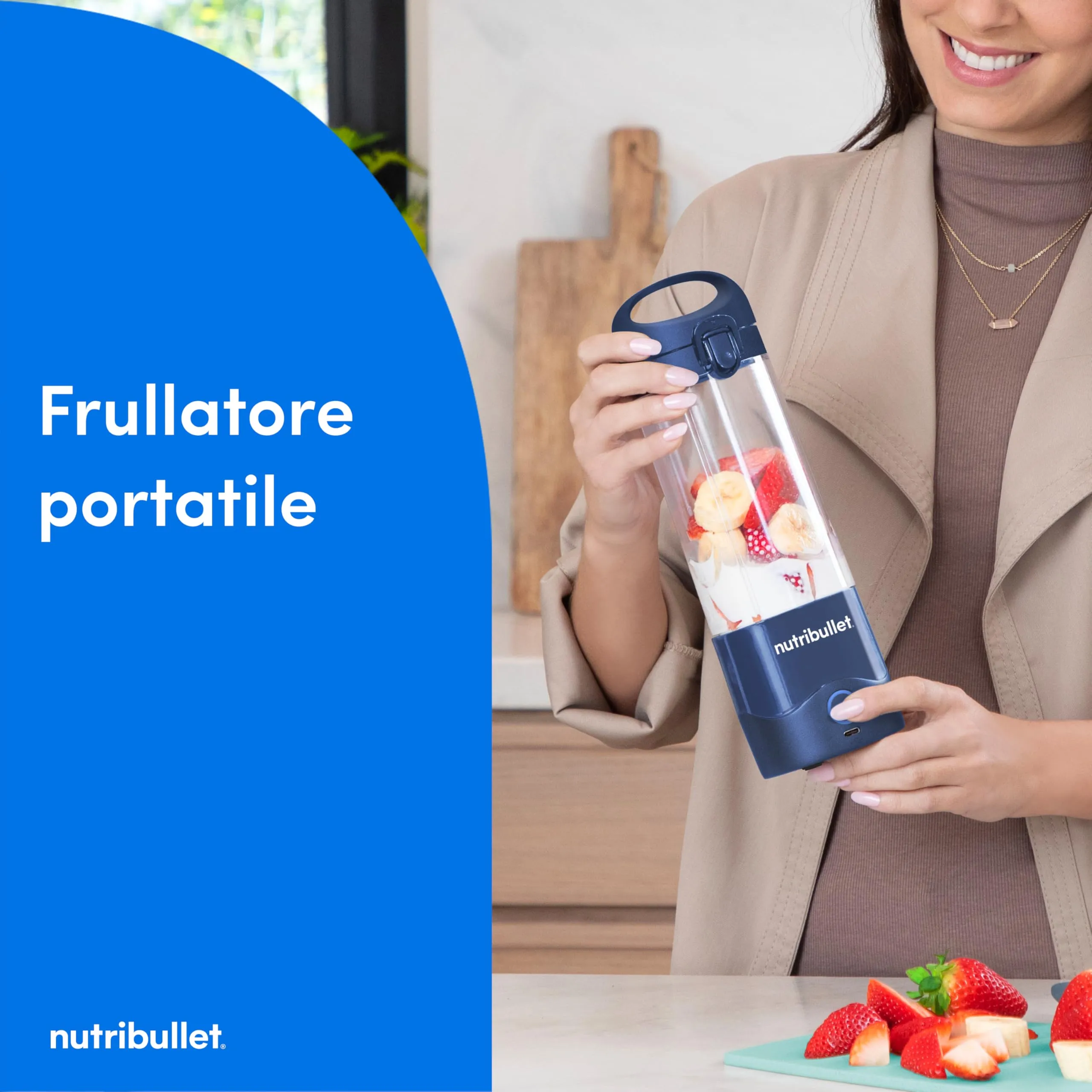 NutriBullet Portable Frullatore Portatile 475ml Blu - immagine 2