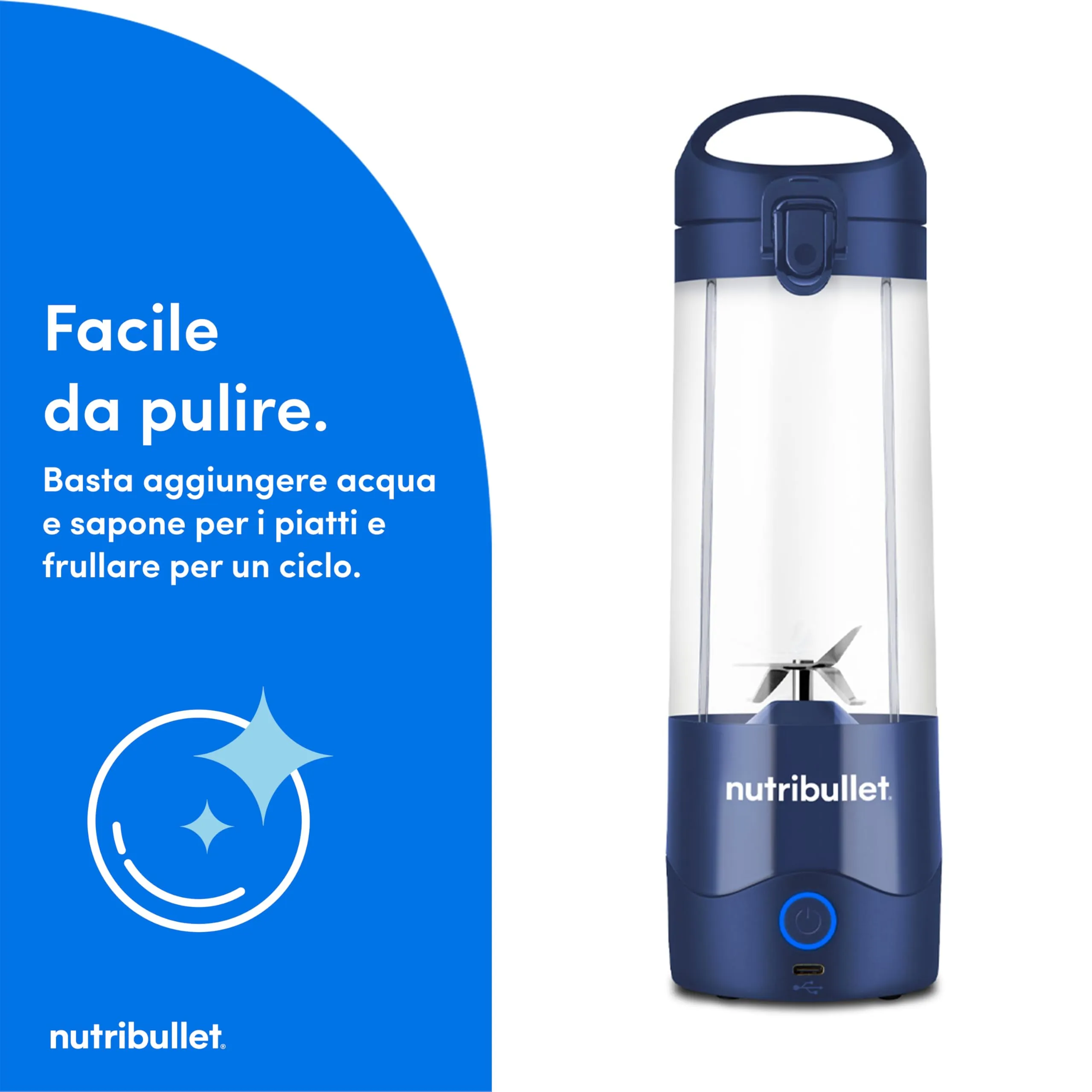 NutriBullet Portable Frullatore Portatile 475ml Blu - immagine 6