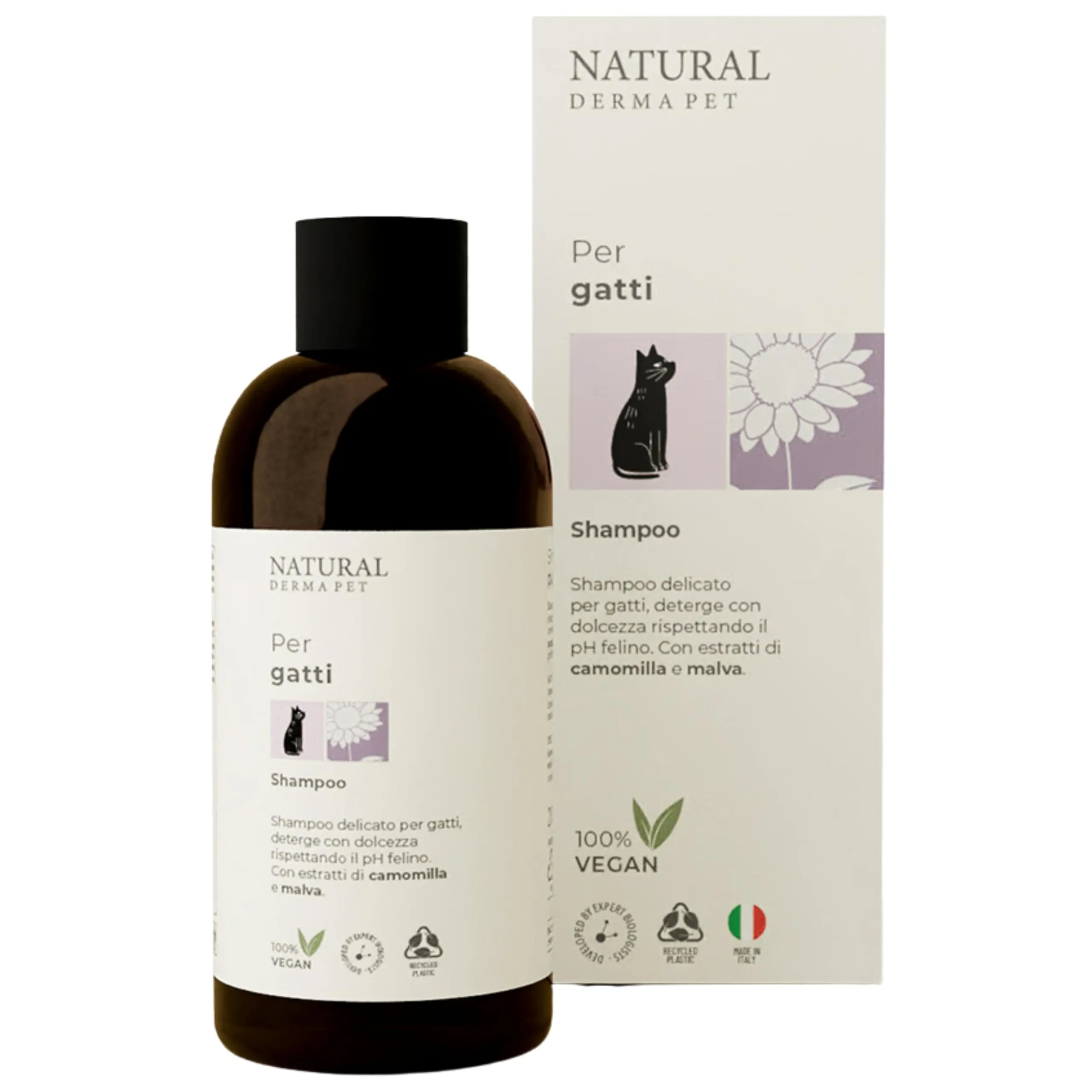 Natural Derma Pet Shampoo per Gatti Azione Lenitiva e Idratante, 200 ml - immagine 1