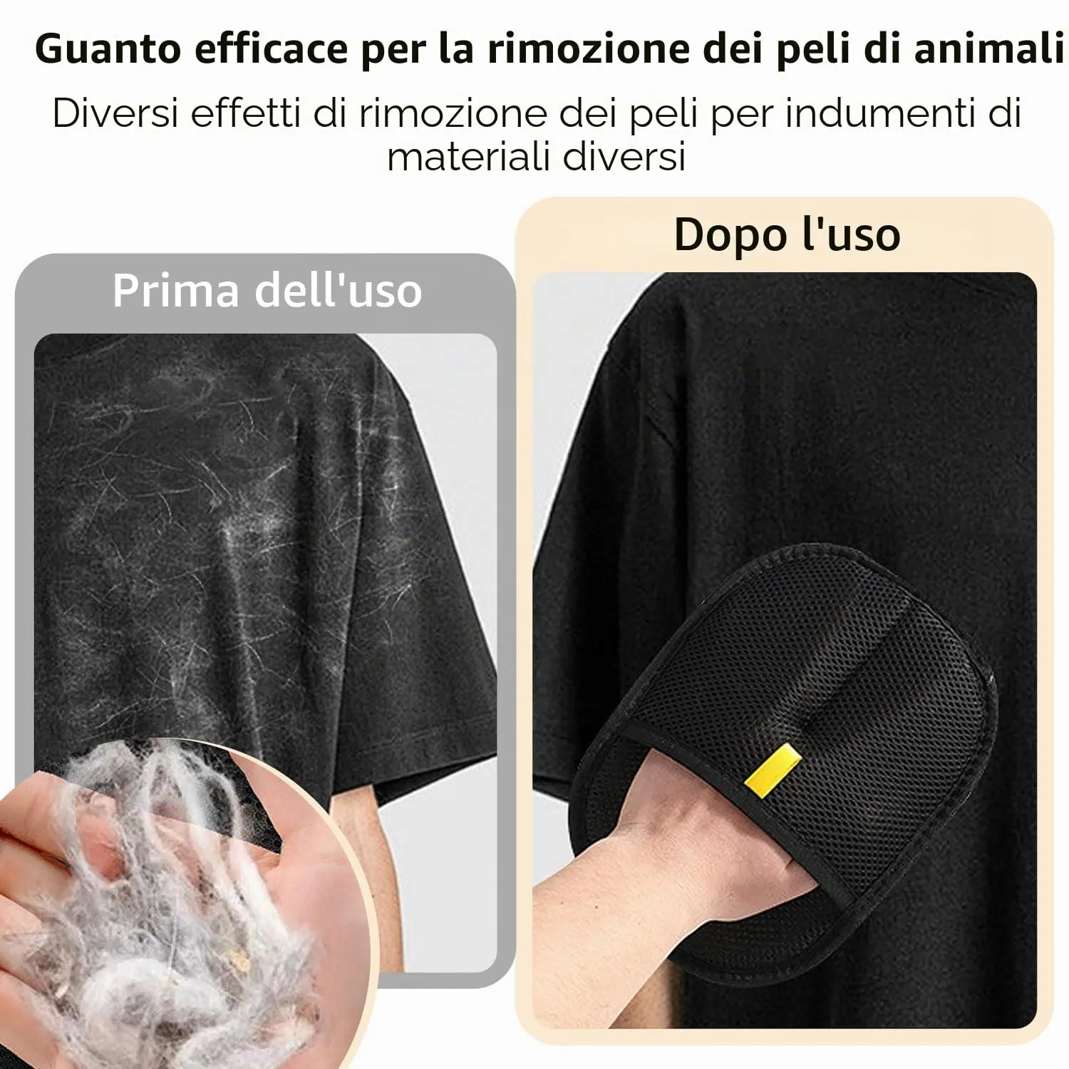 Kunoli Guanto per Peli di Gatto e Cane per Pulizia di Animali, Tappeti e Divani, Set da 3 pezzi - immagine 4