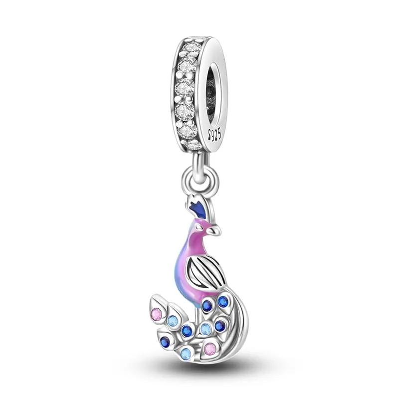 Pandach Bead Charm Ciondolo Argento Sterling 925 con Cubic Zirconia per Braccialetti e Collane Europei - immagine 1