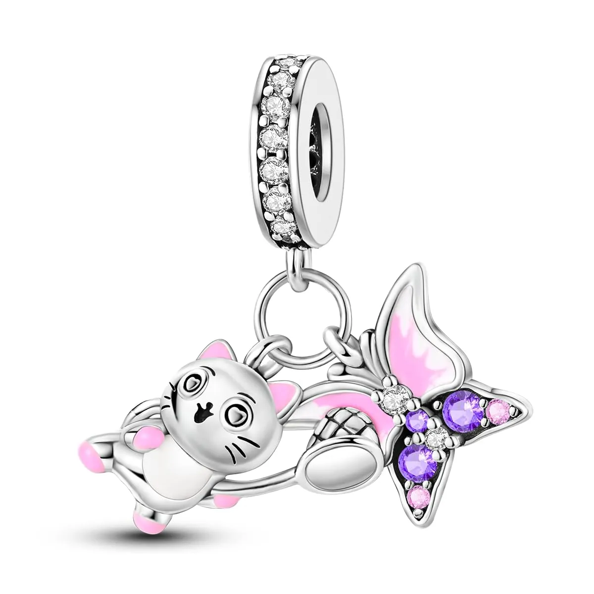 Pandach Bead Charm in Argento Sterling 925 con Cubic Zirconia per Braccialetti e Collane Europei - immagine 1