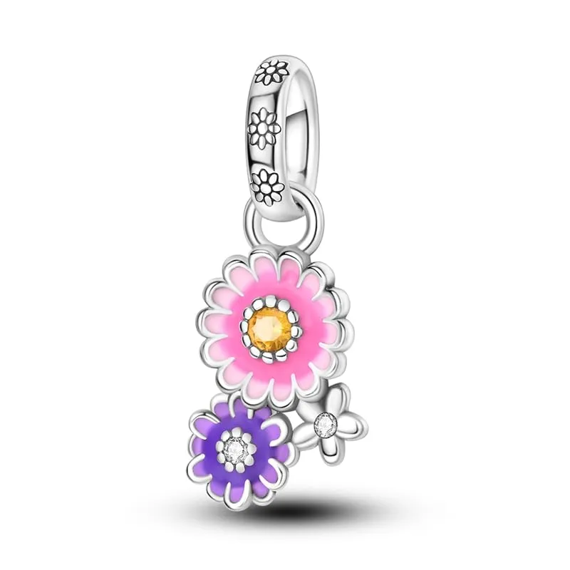 Pandach Bead Charm Ciondolo Argento Sterling 925 con Cubic Zirconia per Braccialetti e Collane Europei - immagine 1