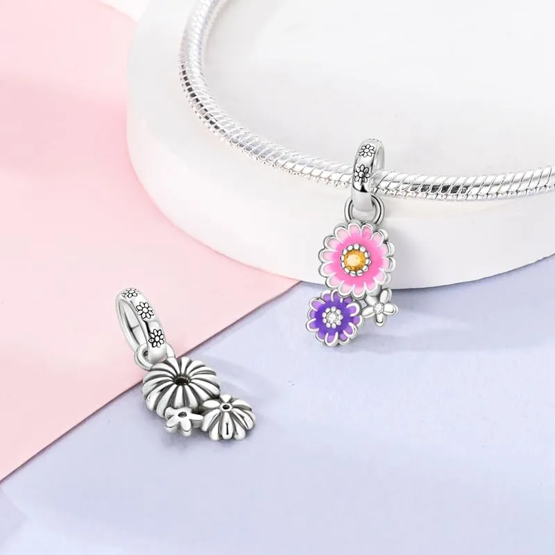 Pandach Bead Charm Ciondolo Argento Sterling 925 con Cubic Zirconia per Braccialetti e Collane Europei - immagine 4