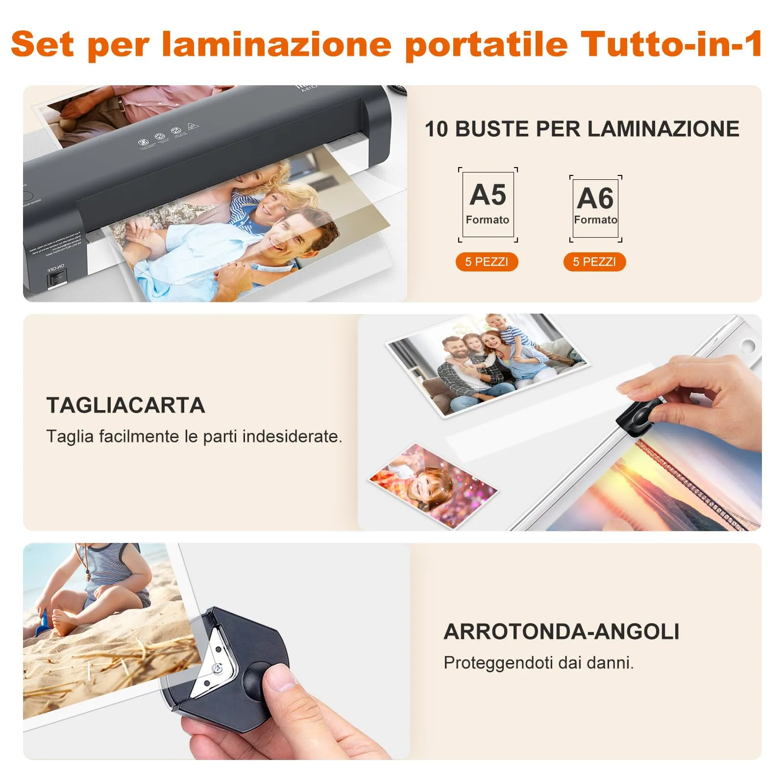 Bonsaii Plastificatrice A3 Kit 7 in 1 con NTC e taglierina - immagine 8