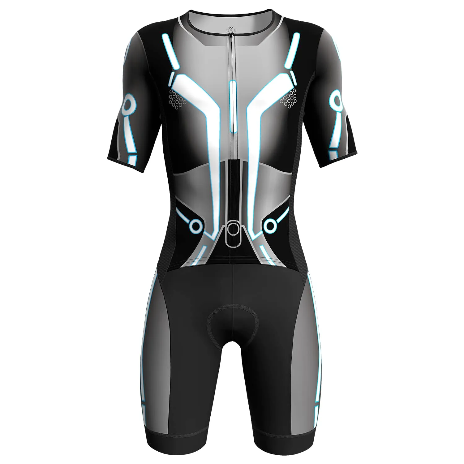 Lo.gas Tuta Triathlon Uomo Stretch Full Zip Antivento Traspirante Riflettente Imbottita Tinta Unita - immagine 2