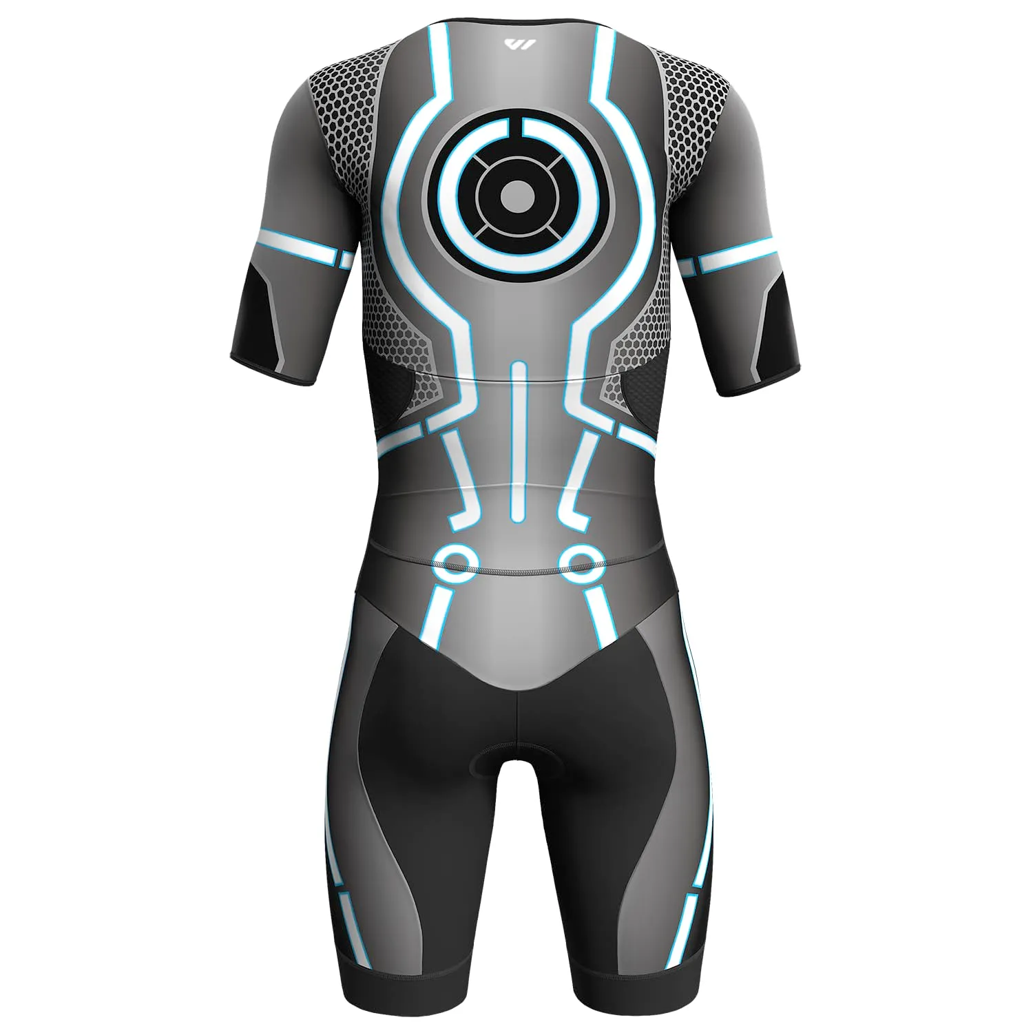 Lo.gas Tuta Triathlon Uomo Stretch Full Zip Antivento Traspirante Riflettente Imbottita Tinta Unita - immagine 3