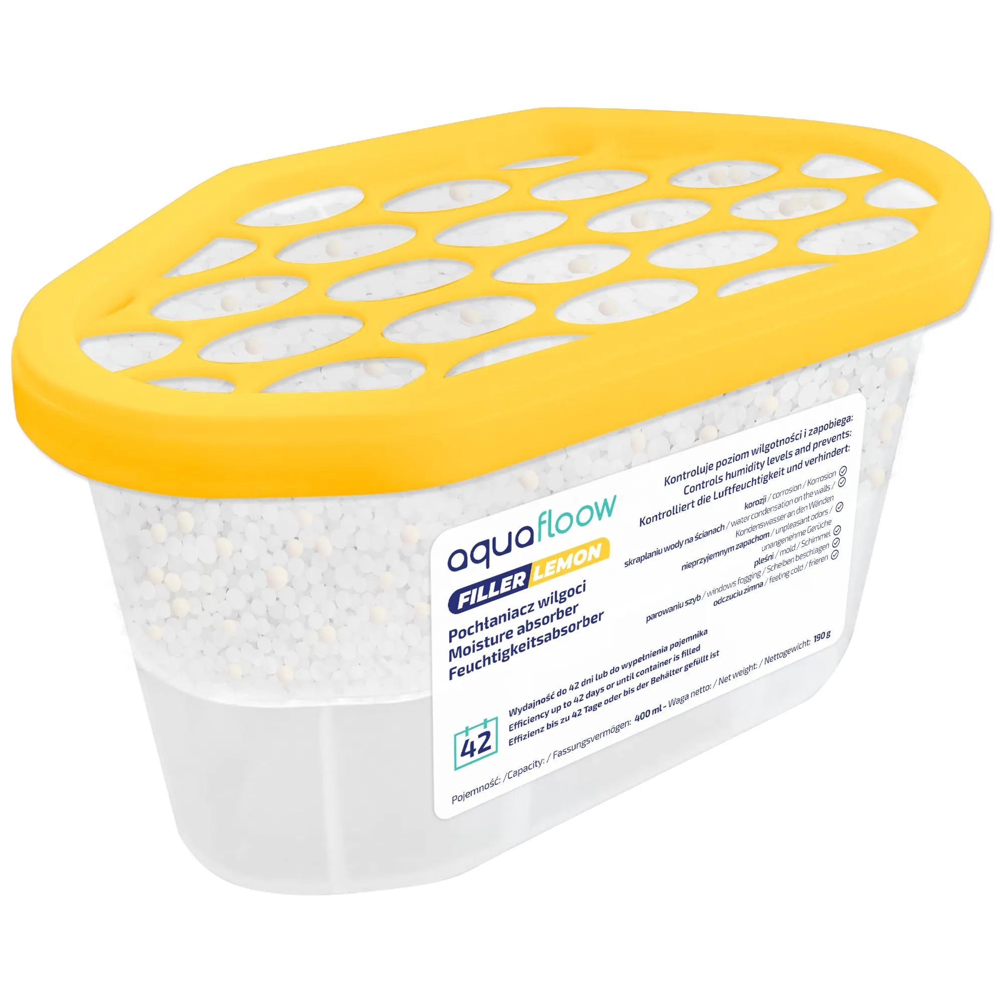 Aquafloow Assorbitore di Umidità per Ambienti 400 ml, Lemon, 6 Pezzi - immagine 2