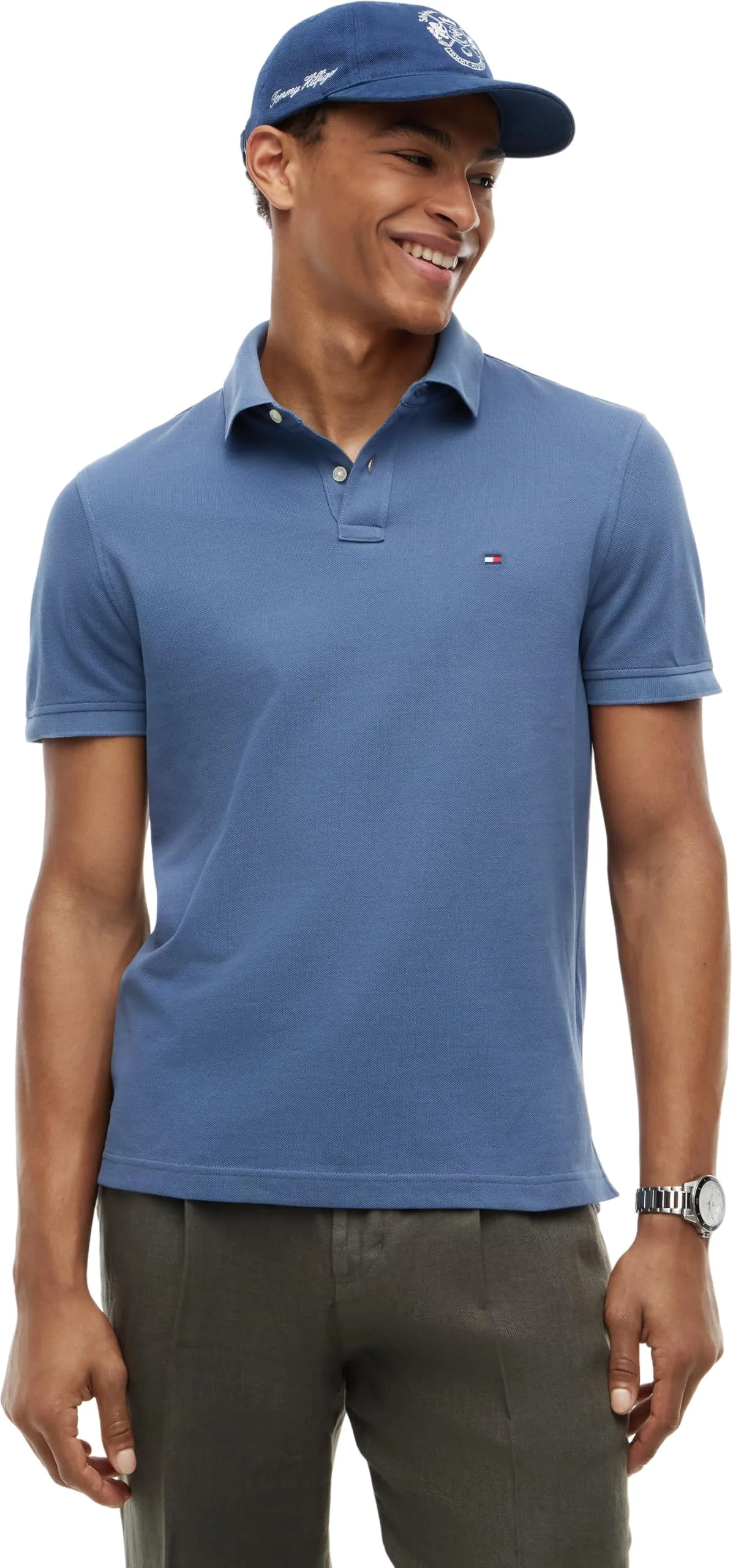 Tommy Hilfiger Polo Maniche Corte Regular Fit, Blu (Aegean Sea), XL - immagine 1