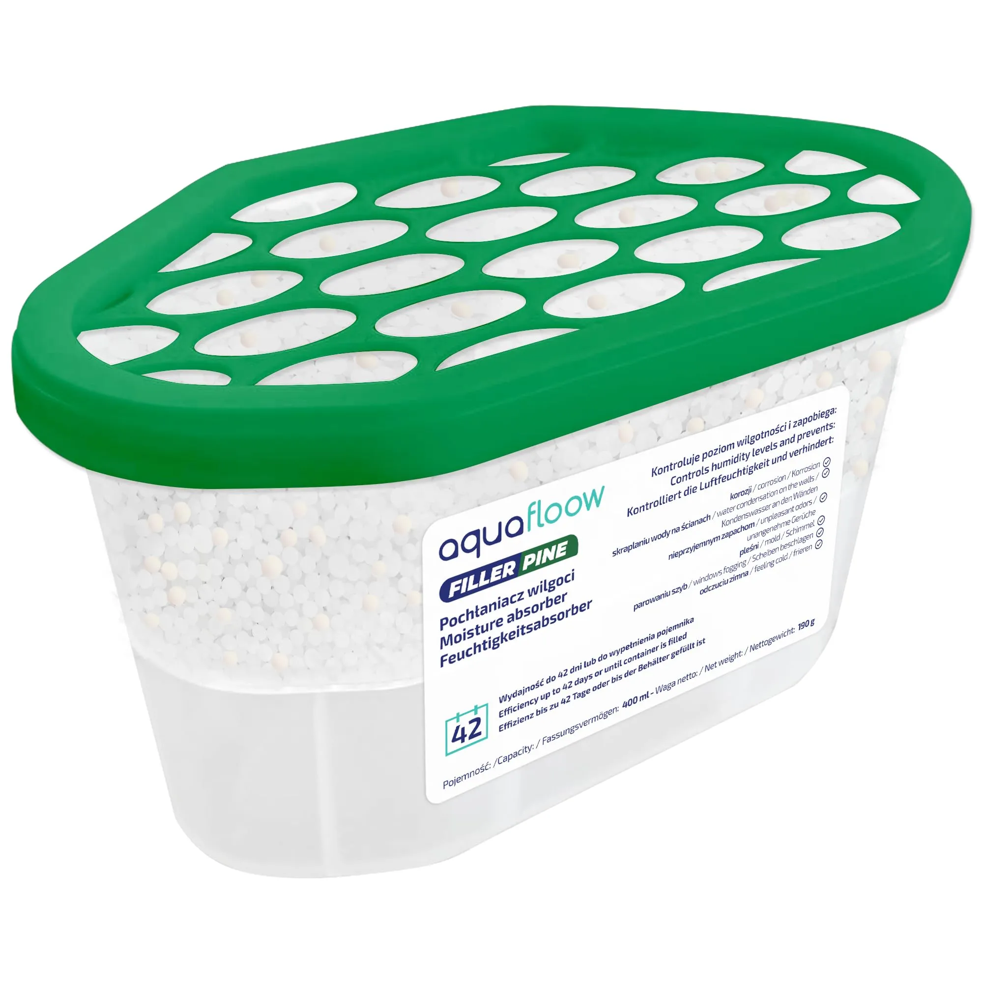 Aquafloow Assorbitore di Umidità per Ambienti 400 ml, Pino, 6 Pezzi - immagine 2