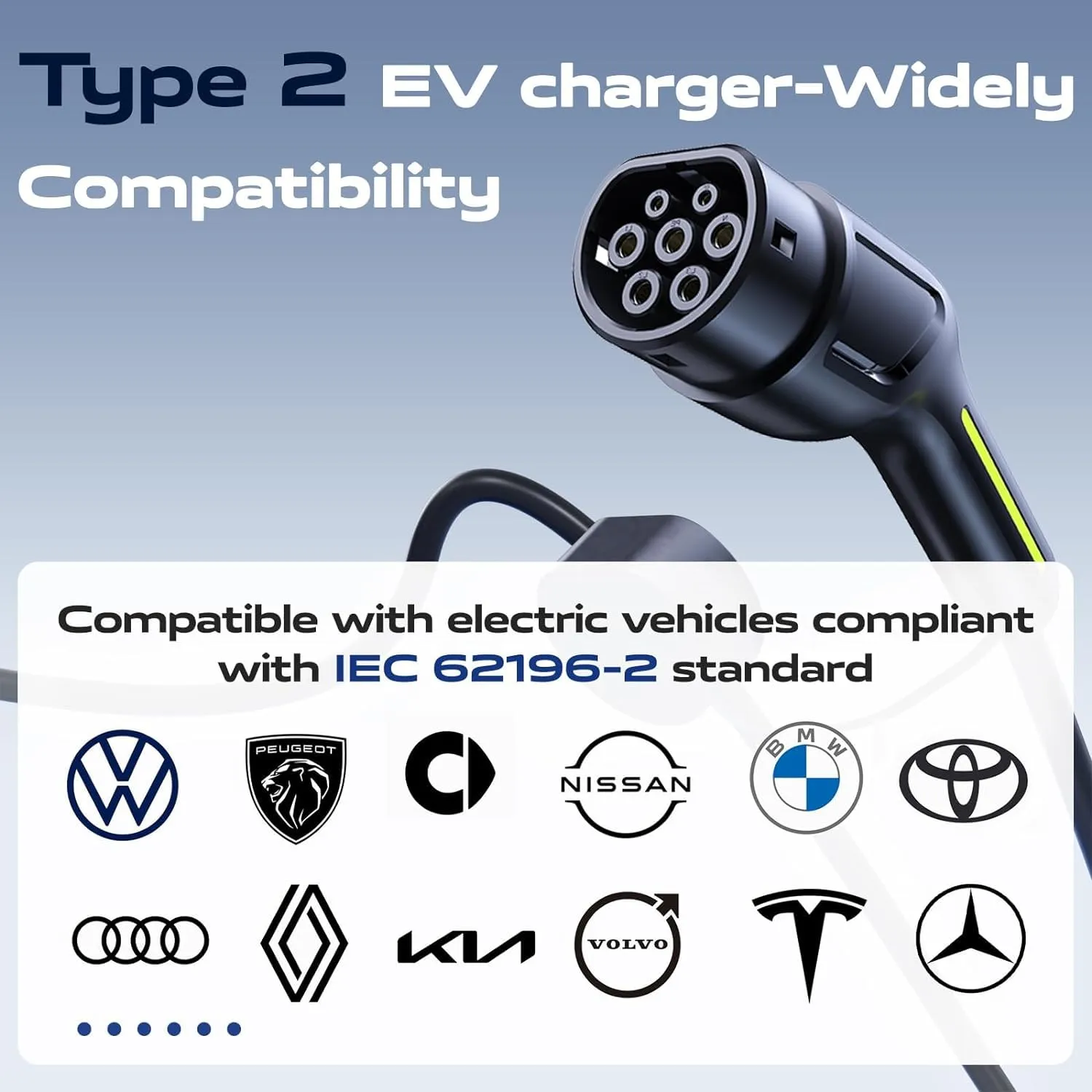 VDLPOWEREU Cavo di Ricarica Auto Elettrica Tipo 2, 3,6 KW, 5m, 6-16A, Spina EU Schuko, IP65 (IEC 62196-2) - immagine 7