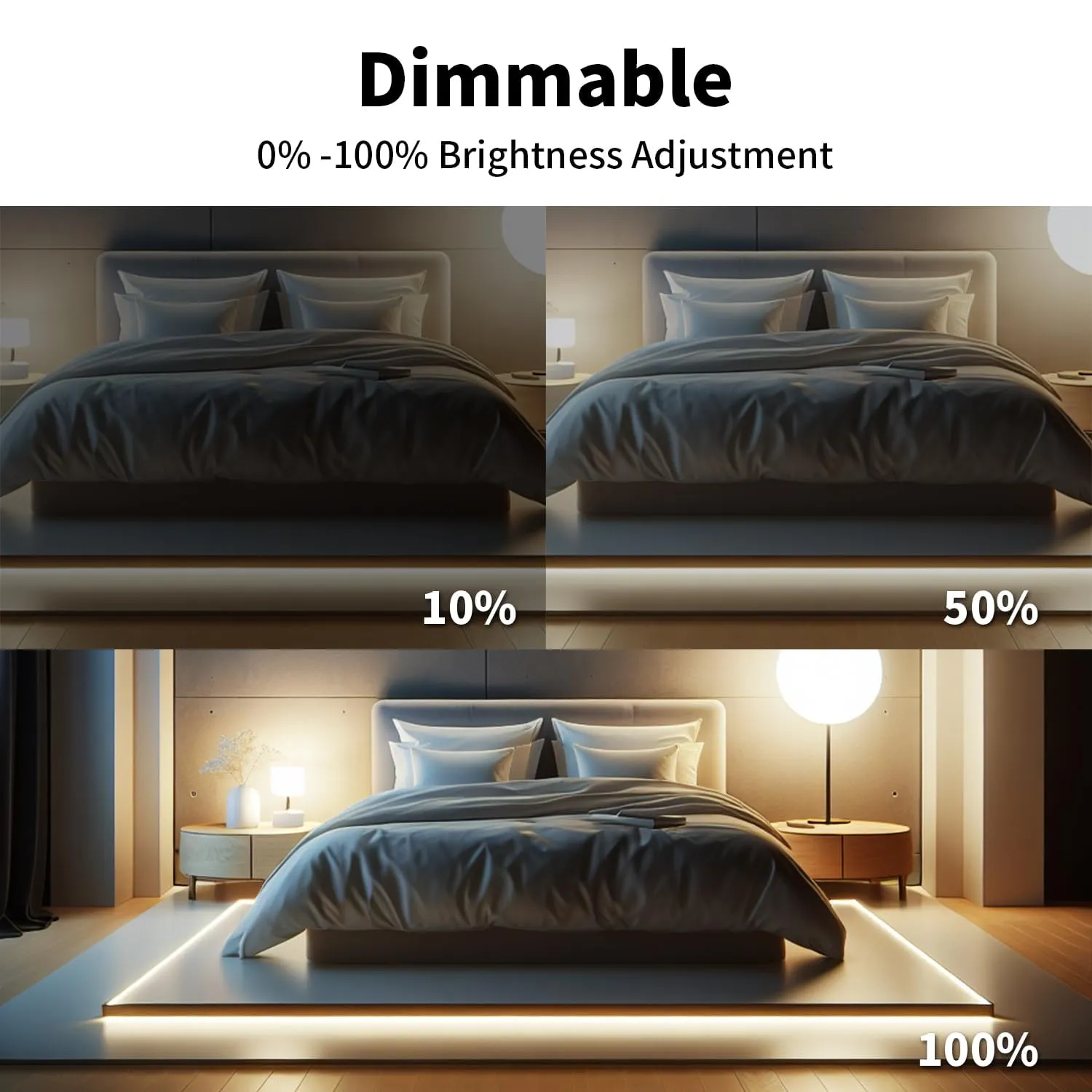 ShineBurky Striscia LED COB 5V USB, Bianco Caldo 3000K, 2 Metri, 640LED, CRI93+ - immagine 4