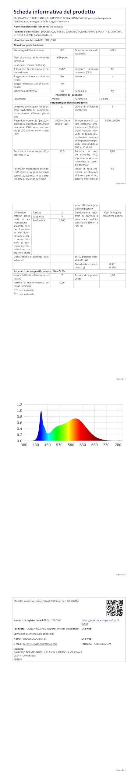 ShineBurky Striscia LED COB 5V USB, Bianco Caldo 3000K, 2 Metri, 640LED, CRI93+ - immagine 9