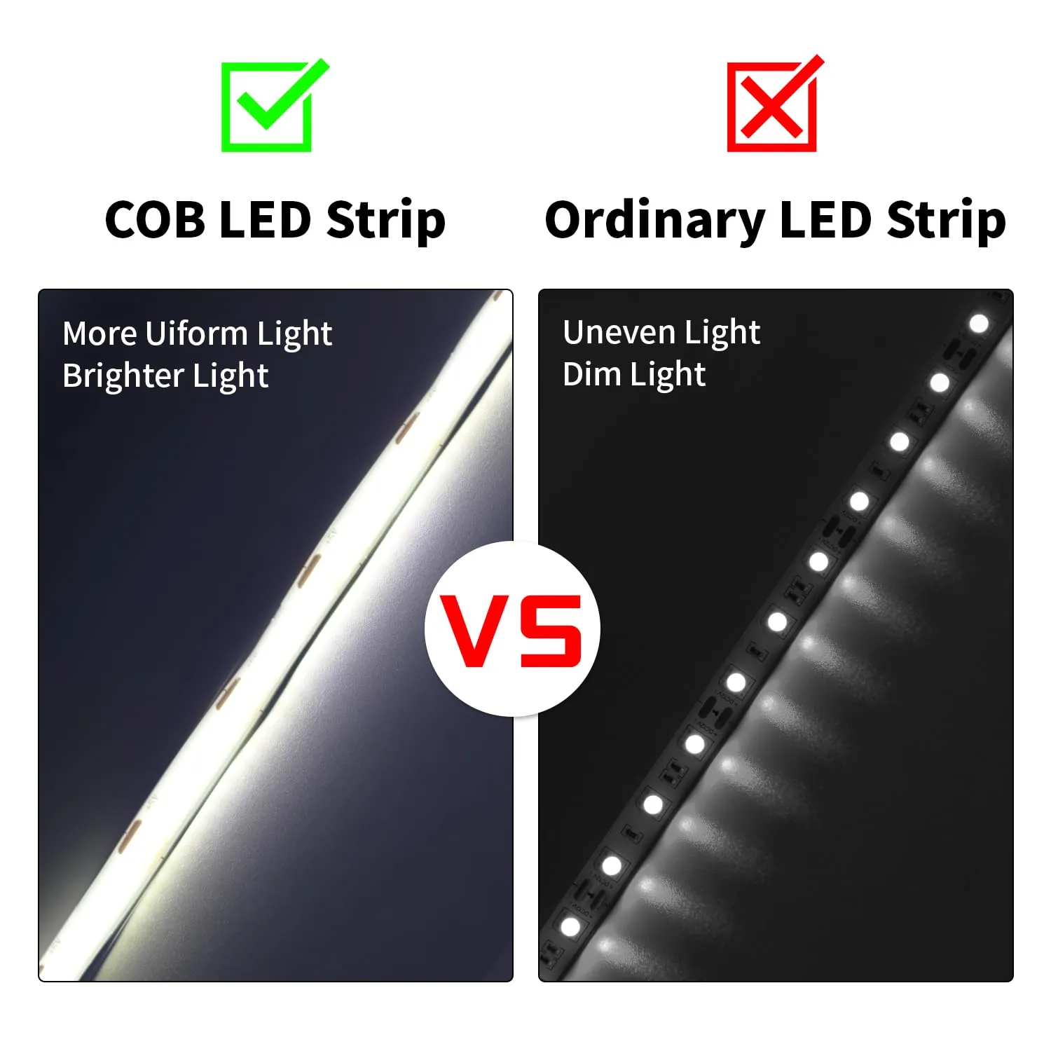 ShineBurky Striscia LED COB 5V USB, Bianco Freddo 6000K, 2M, 640LED, CRI93+ - immagine 6