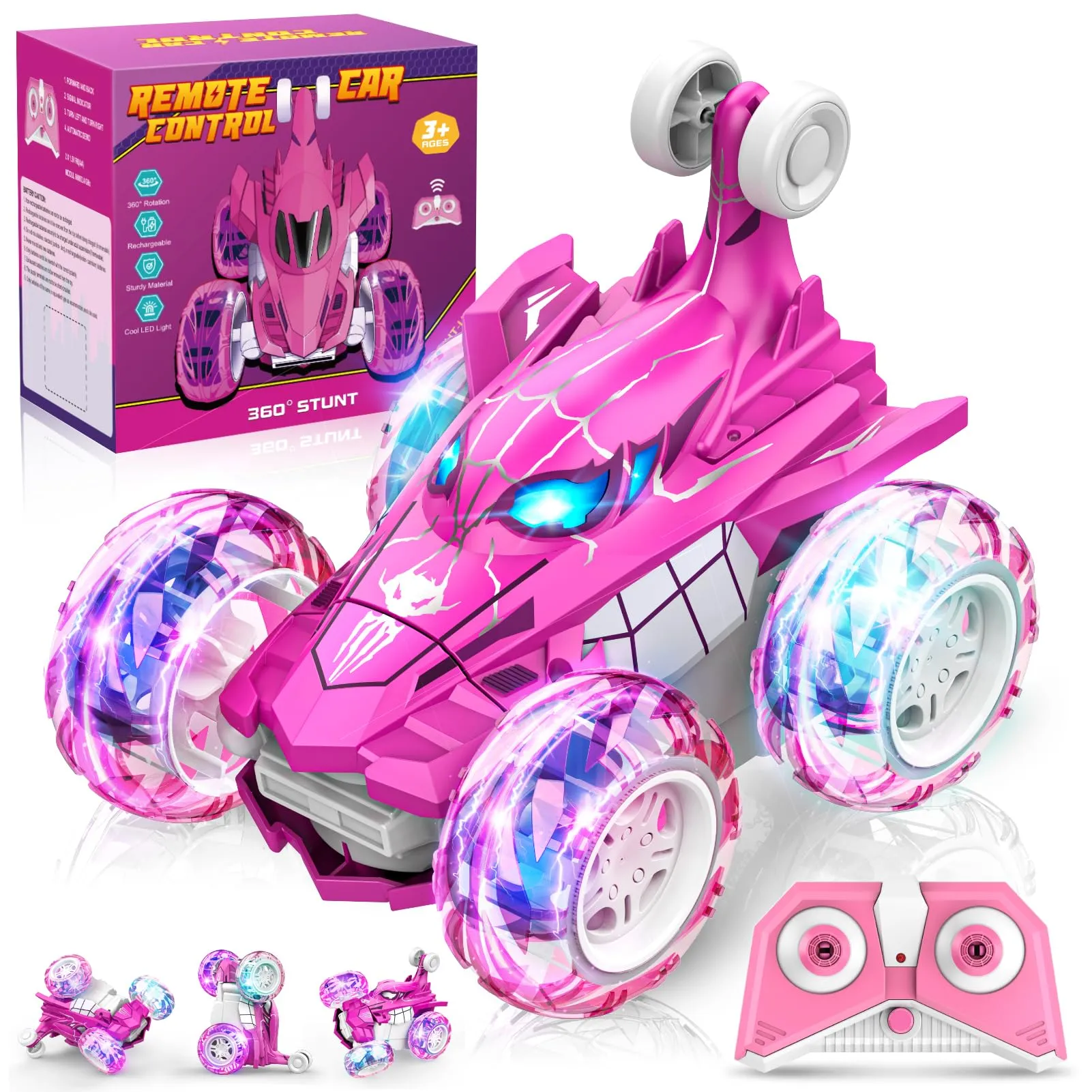 Dreamlandia Monster Truck RC Spider Auto Rotante 360° con Luci LED e Ricarica USB - immagine 1