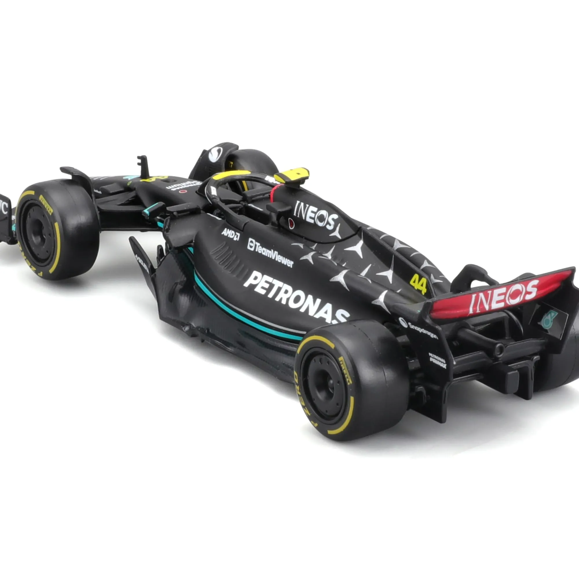 Bburago Mercedes AMG Petronas W14 Lewis Hamilton #44 2023, 1:43 Scale Model - immagine 5