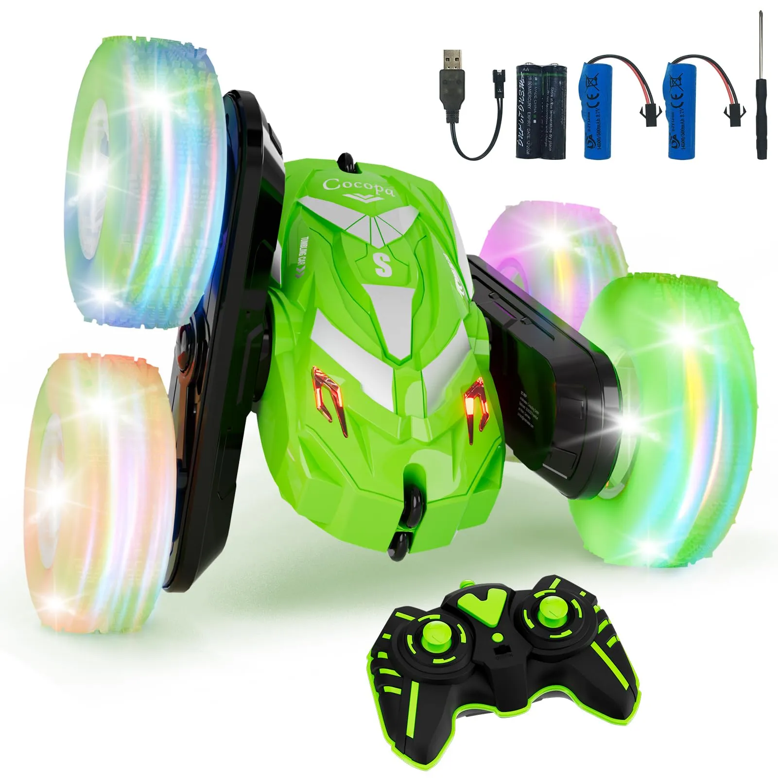 Cocopa Macchina Telecomandata 4WD RC Auto Radiocomandata 4x4 con Luce (Verde) - immagine 1