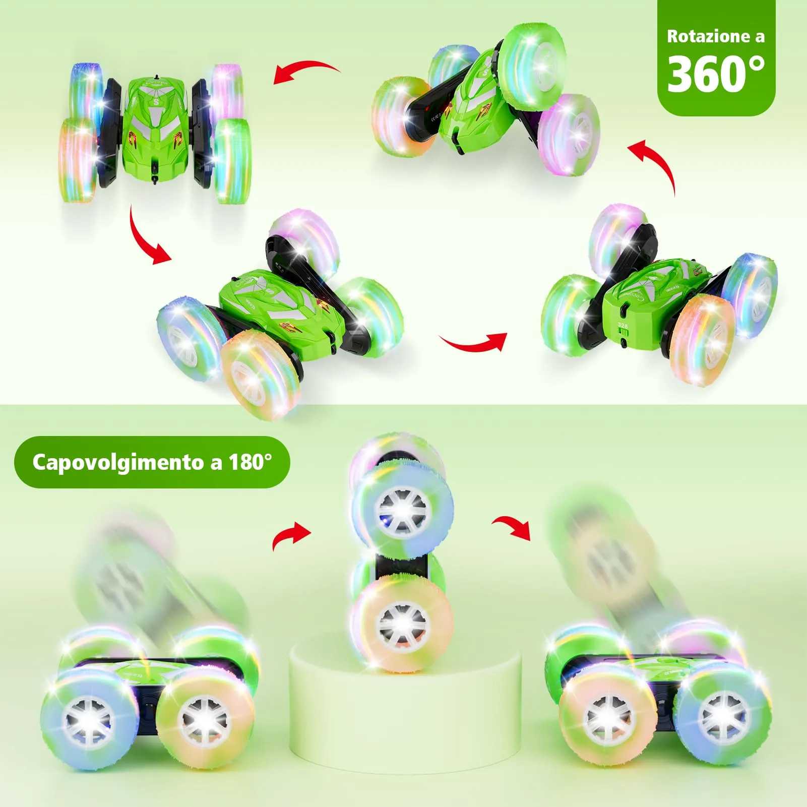 Cocopa Macchina Telecomandata 4WD RC Auto Radiocomandata 4x4 con Luce (Verde) - immagine 3