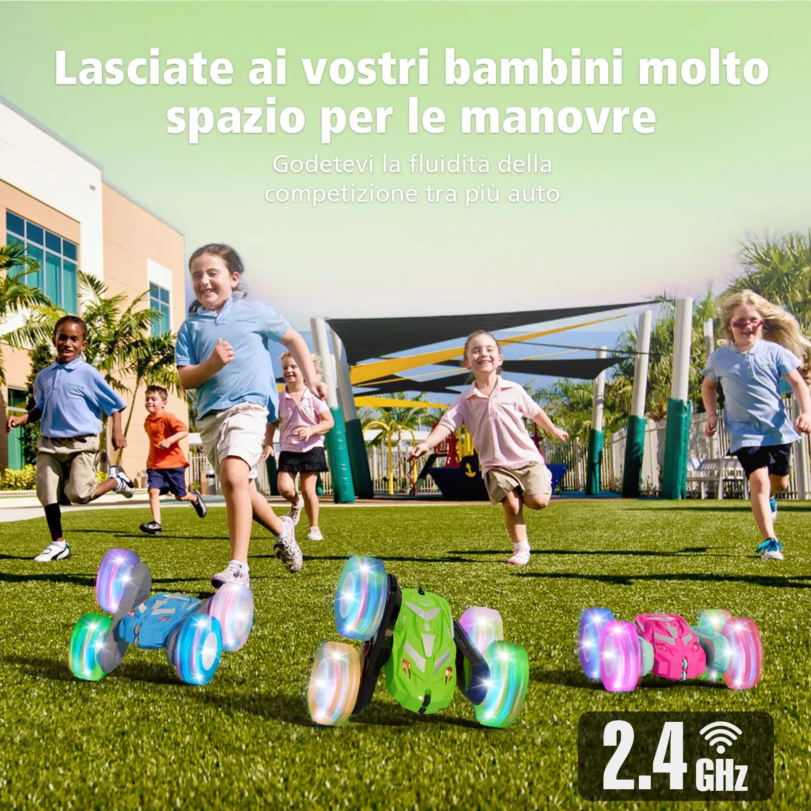 Cocopa Macchina Telecomandata 4WD RC Auto Radiocomandata 4x4 con Luce (Verde) - immagine 4