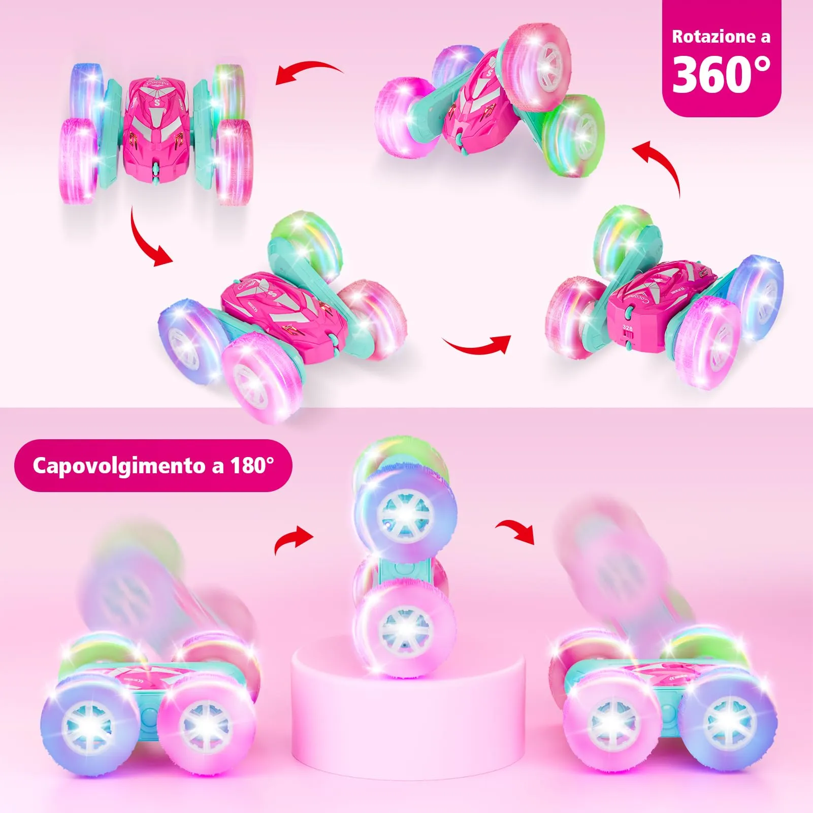 Cocopa Macchina Telecomandata con Luce (Rosa) - immagine 3