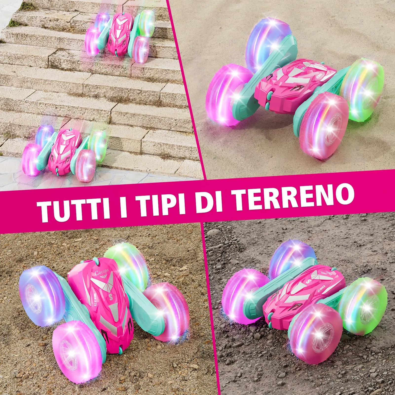 Cocopa Macchina Telecomandata con Luce (Rosa) - immagine 5
