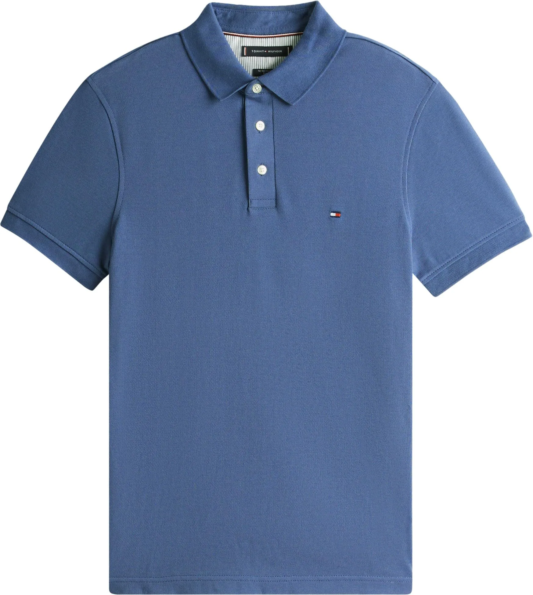 Tommy Hilfiger Polo Maniche Corte Slim Fit, Blu (Aegean Sea), M - immagine 5
