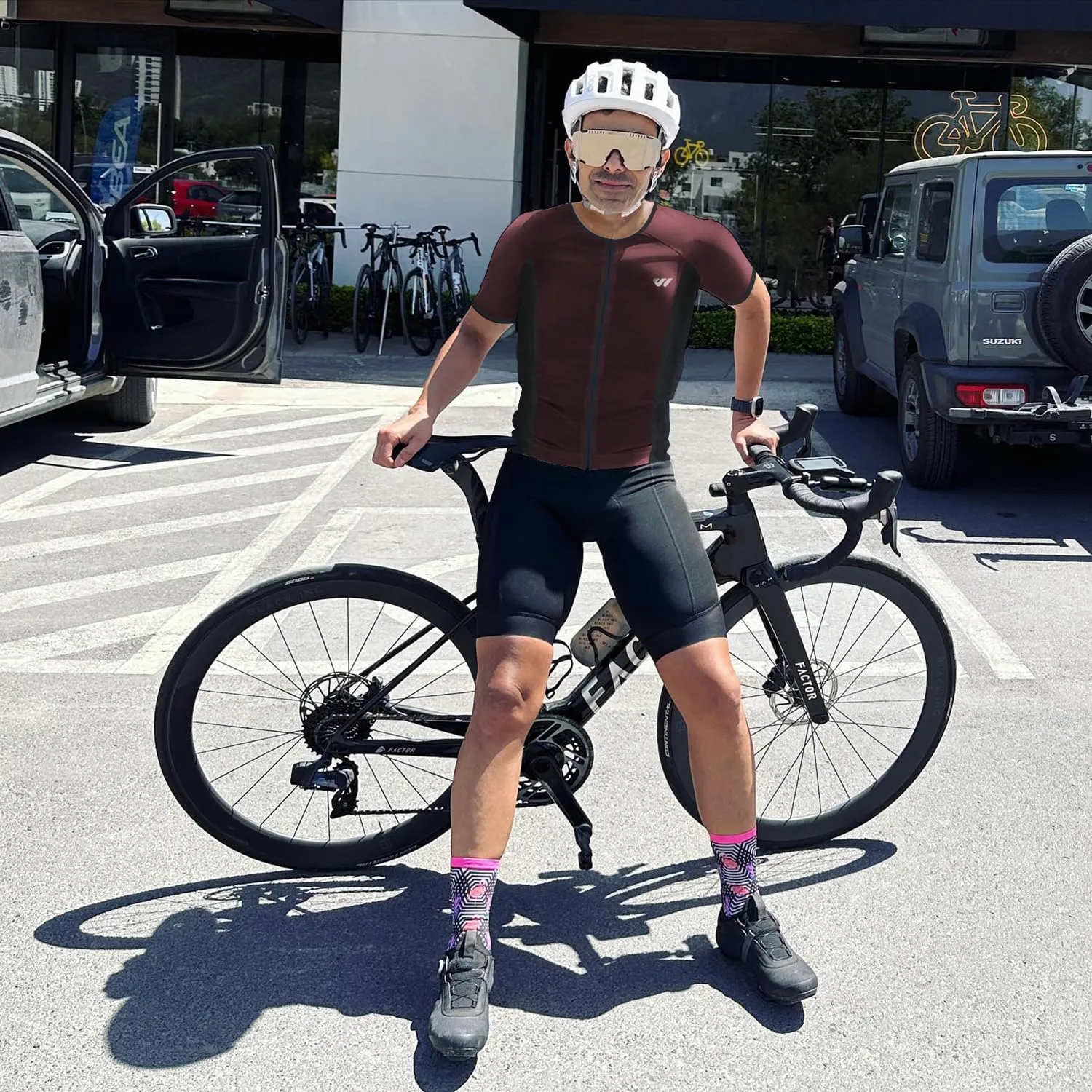Lo.gas Trisuit Uomo Triathlon Tuta a Maniche Corte Traspirante Asciugatura Rapida - immagine 7