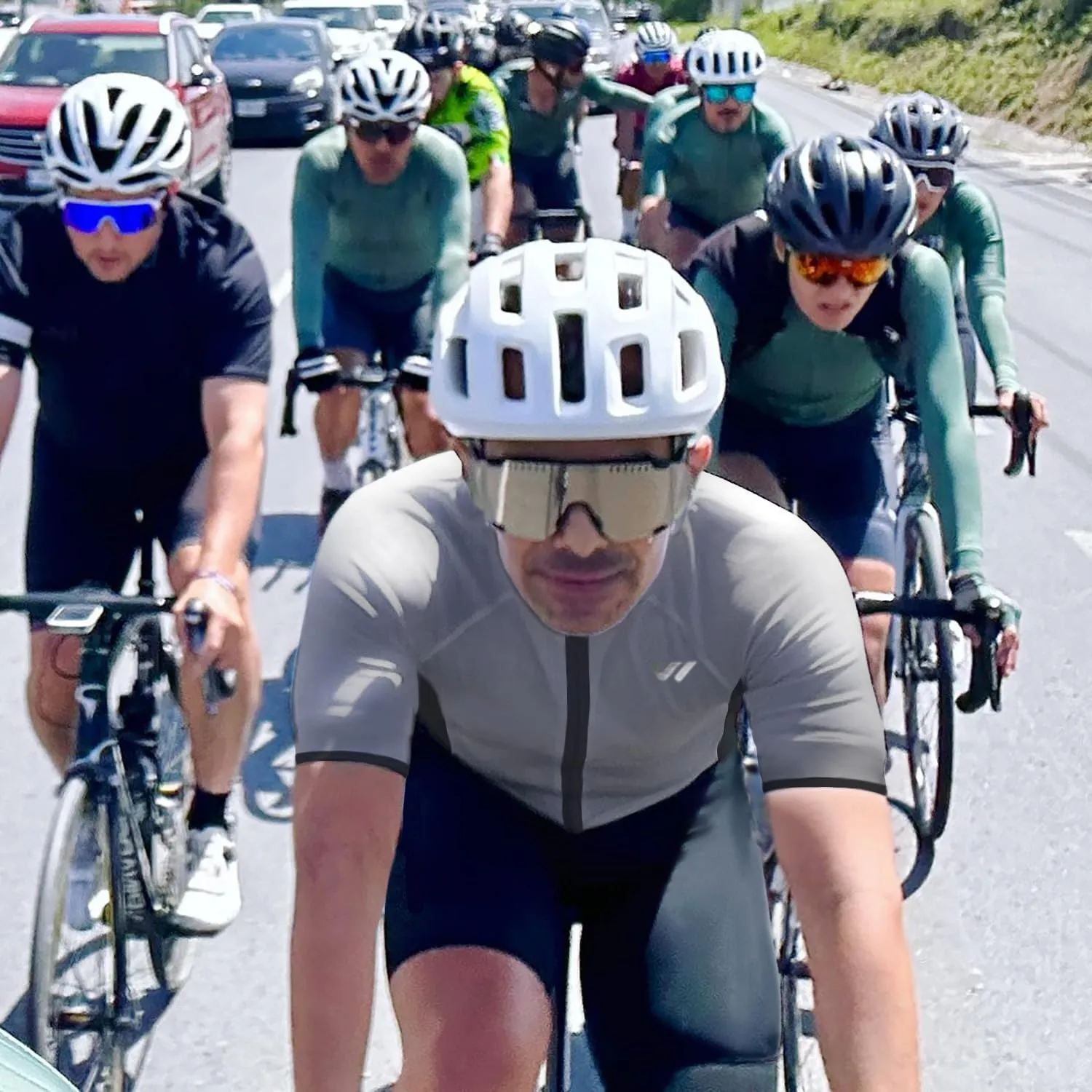 Lo.gas Trisuit Uomo Triathlon Tuta a Maniche Corte Traspirante Asciugatura Rapida - immagine 7