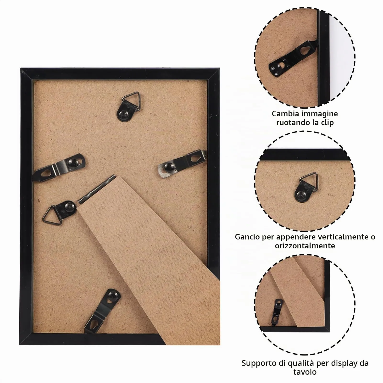 Giftgarden Cornice in PVC 9x13cm, Nera - immagine 4