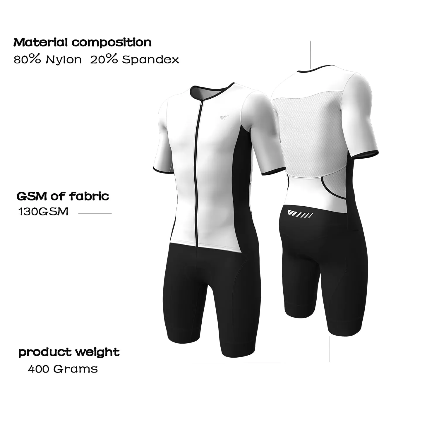 Lo.gas Trisuit Uomo Triathlon Tuta a Maniche Corte Traspirante Asciugatura Rapida - immagine 3