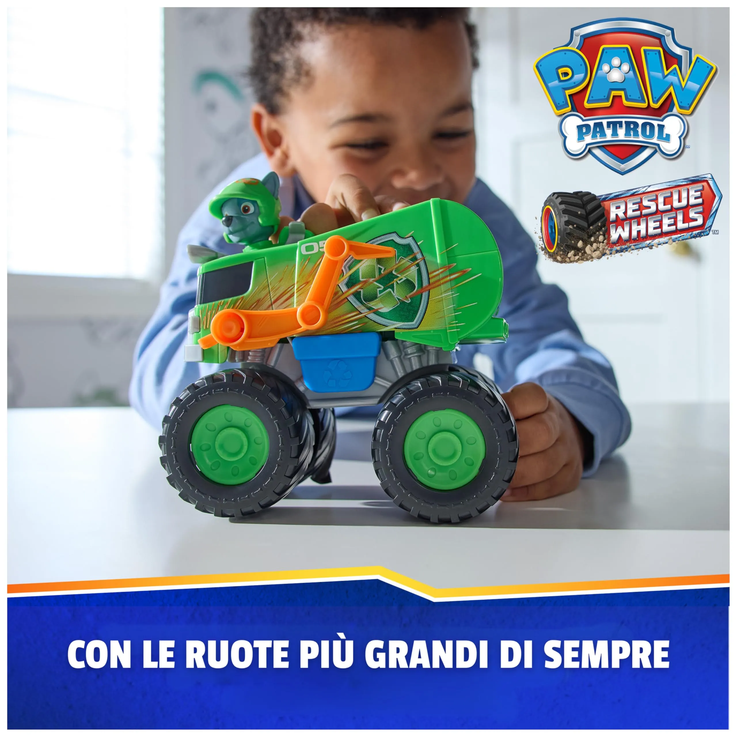 Paw Patrol Rescue Wheels Camion per la Raccolta Differenziata di Rocky con Lanciamissili e Action Figure - immagine 3