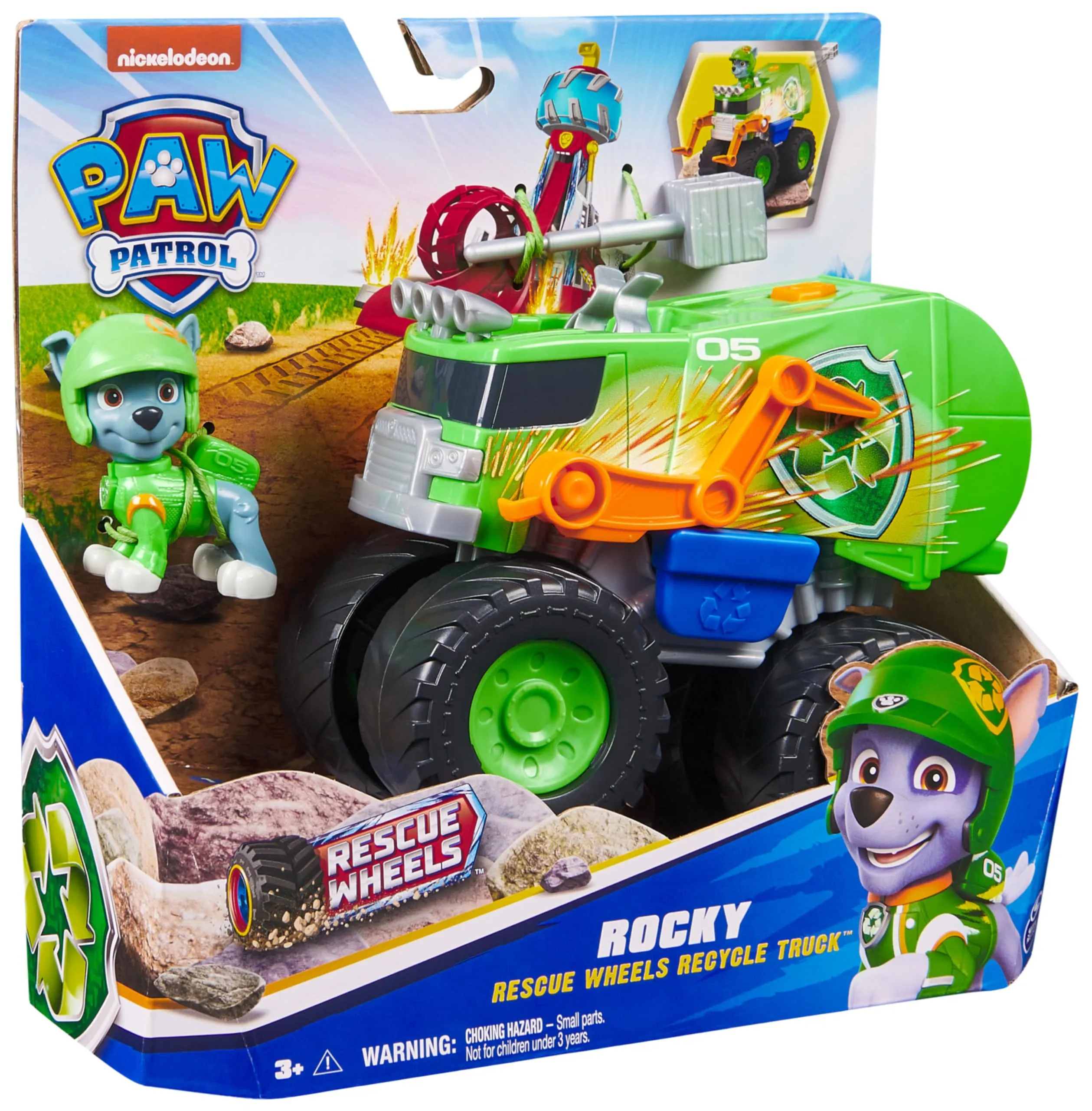 Paw Patrol Rescue Wheels Camion per la Raccolta Differenziata di Rocky con Lanciamissili e Action Figure - immagine 10