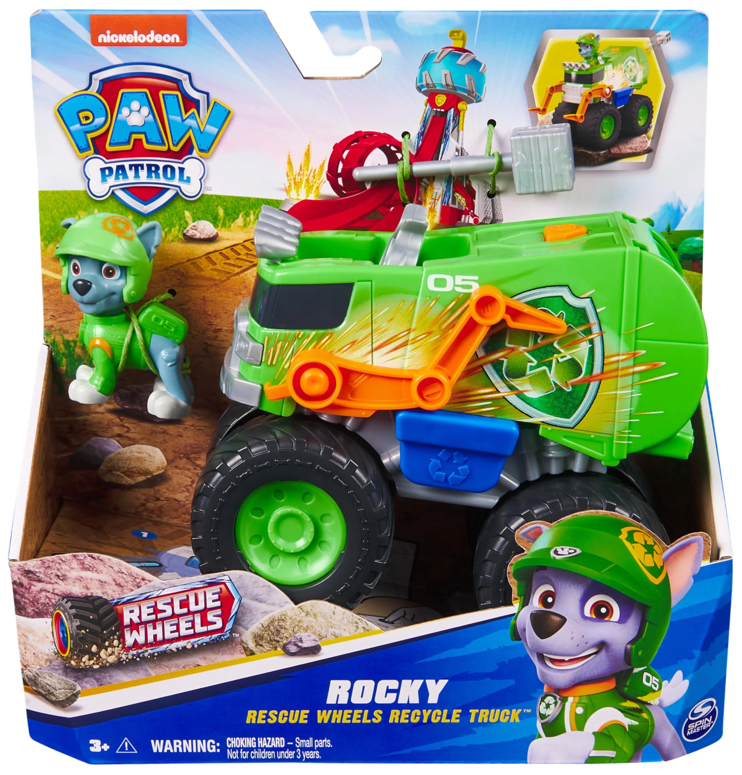 Paw Patrol Rescue Wheels Camion per la Raccolta Differenziata di Rocky con Lanciamissili e Action Figure - immagine 11
