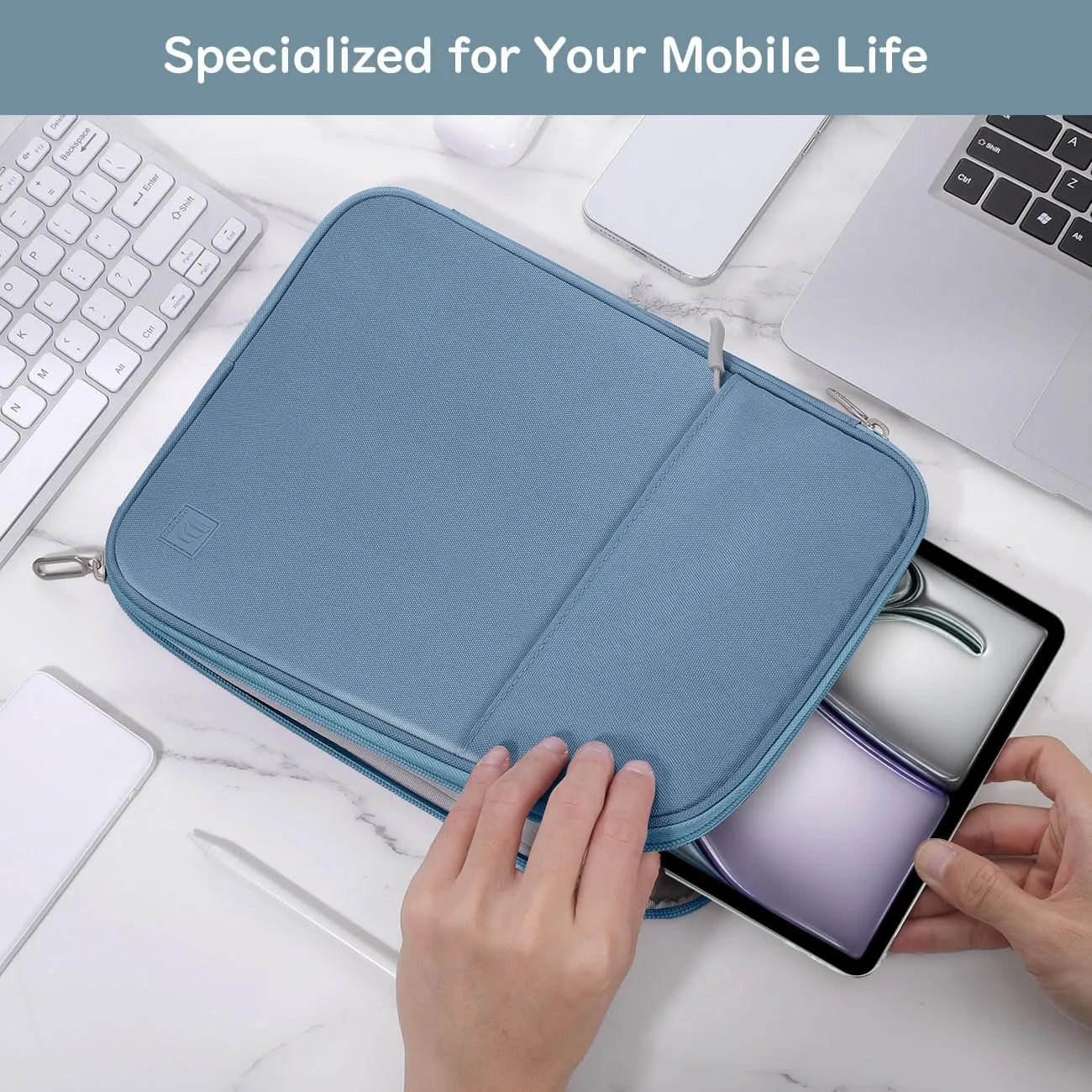 Dadanism Custodia Borsa Portatile per Tablet 13 Pollici, Blu - immagine 6