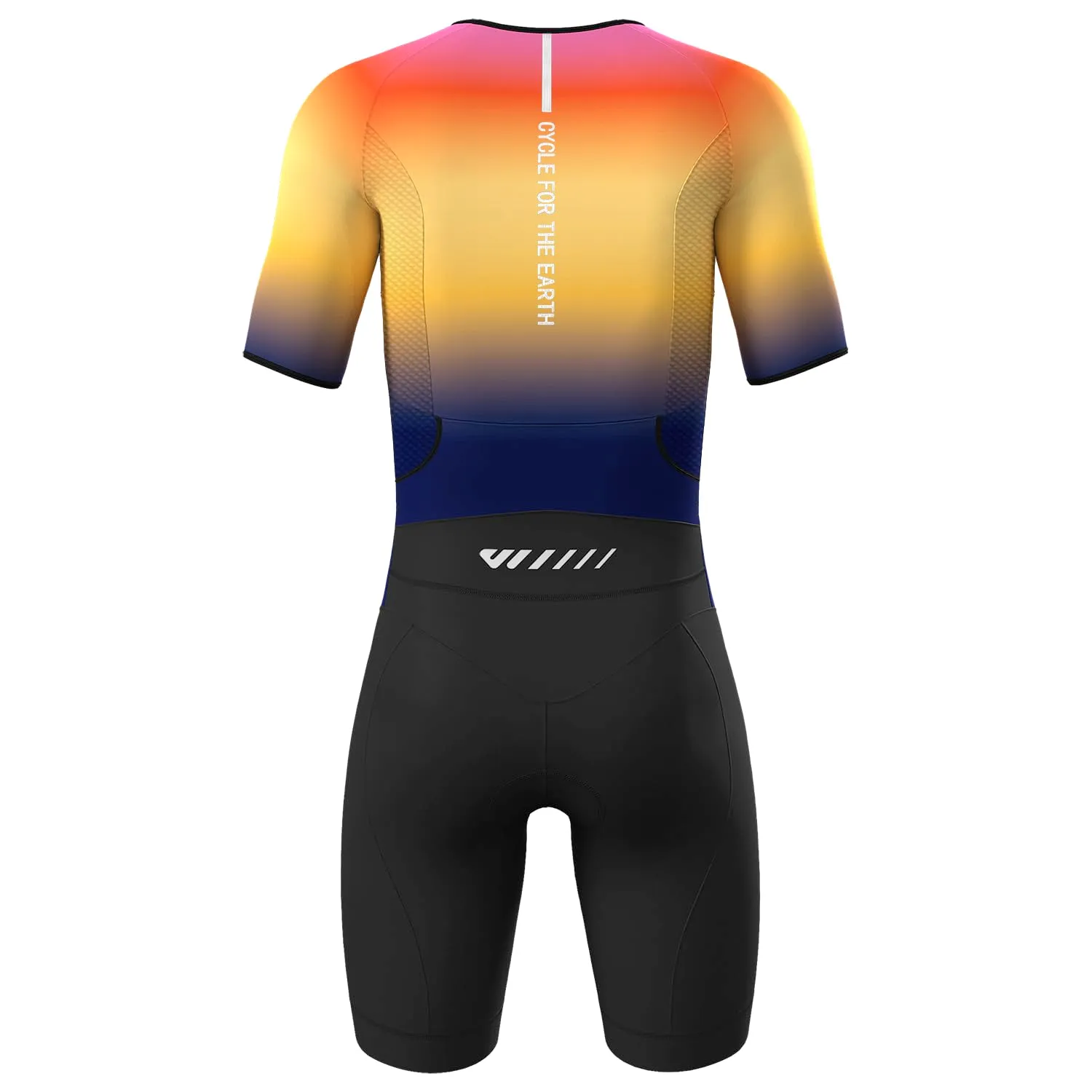 Lo.gas Tuta Triathlon Uomo Stretch Full Zip Antivento Traspirante Riflettente Imbottita Colore Solido - immagine 3