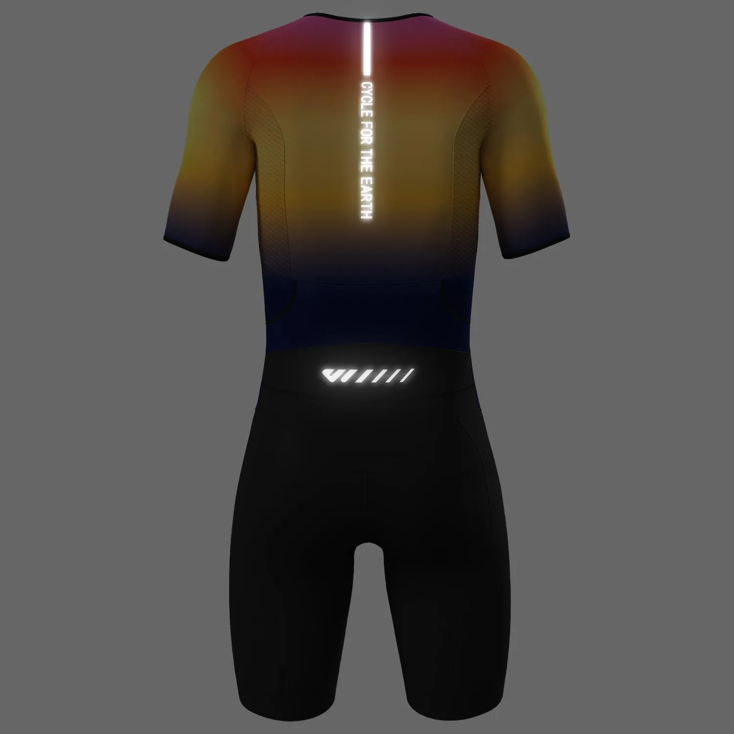 Lo.gas Tuta Triathlon Uomo Stretch Full Zip Antivento Traspirante Riflettente Imbottita Colore Solido - immagine 5