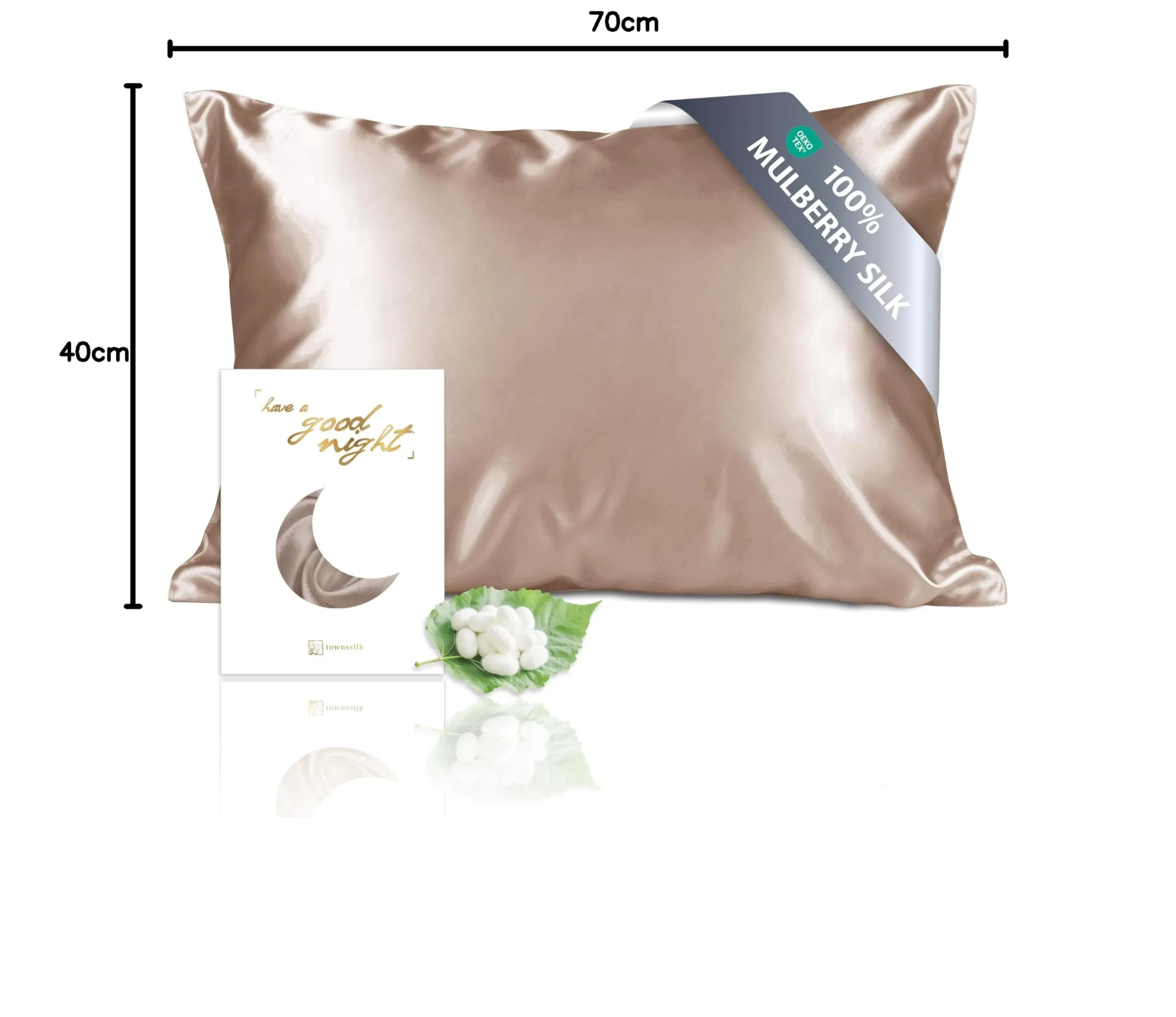 townssilk Federa in Seta di Gelso 19 Momme, 40x70cm, Lightbronze - immagine 10